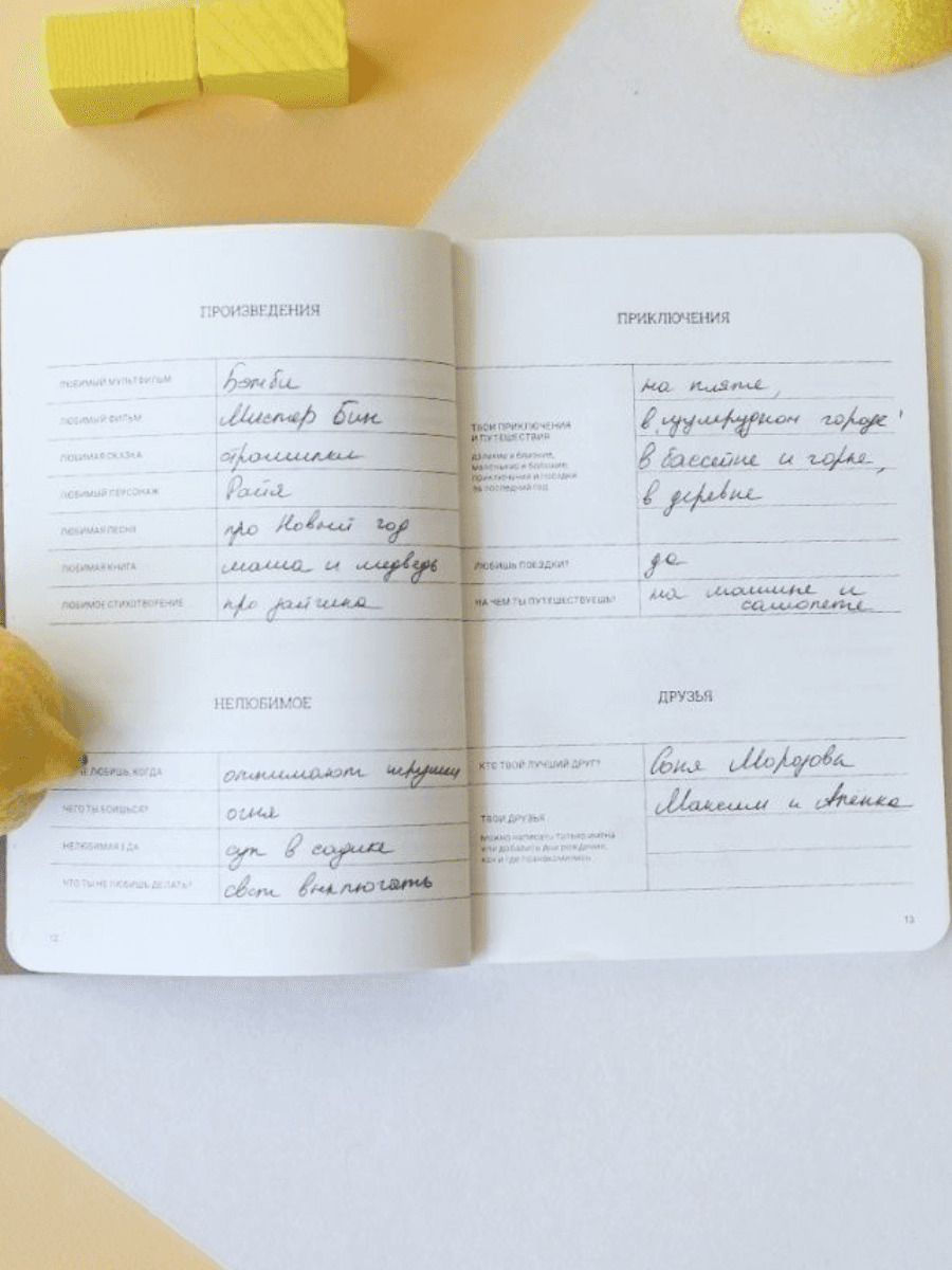 Анкета для ребенка, миндальная