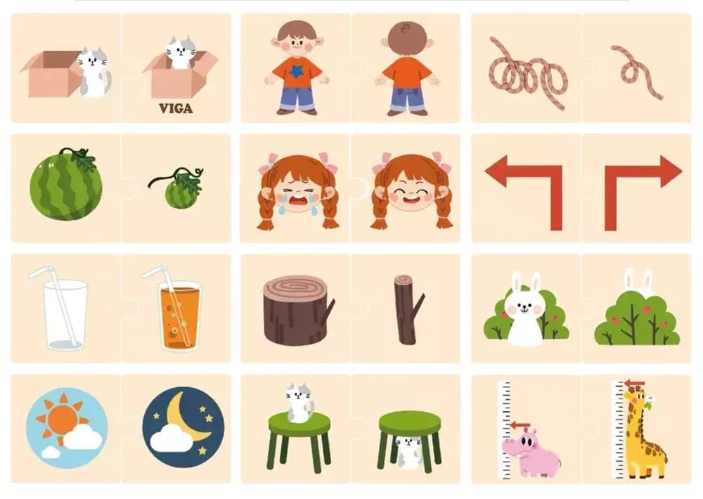 Головоломка соедини противоположности, 24 элемента