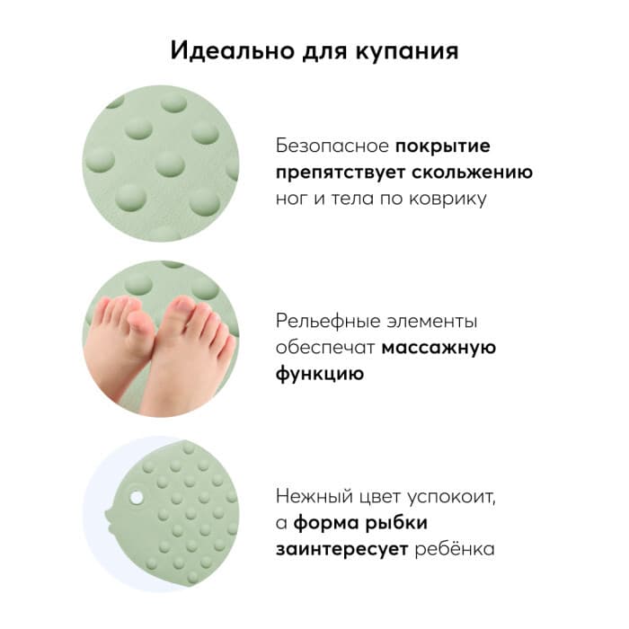 Коврик для купания "FISH" Sage