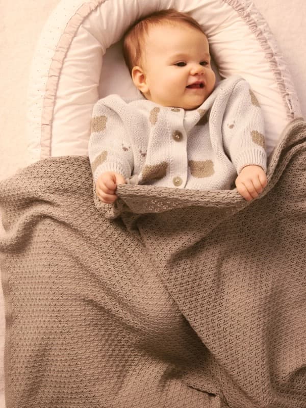 Плед-пеленка ажурная, Капучино