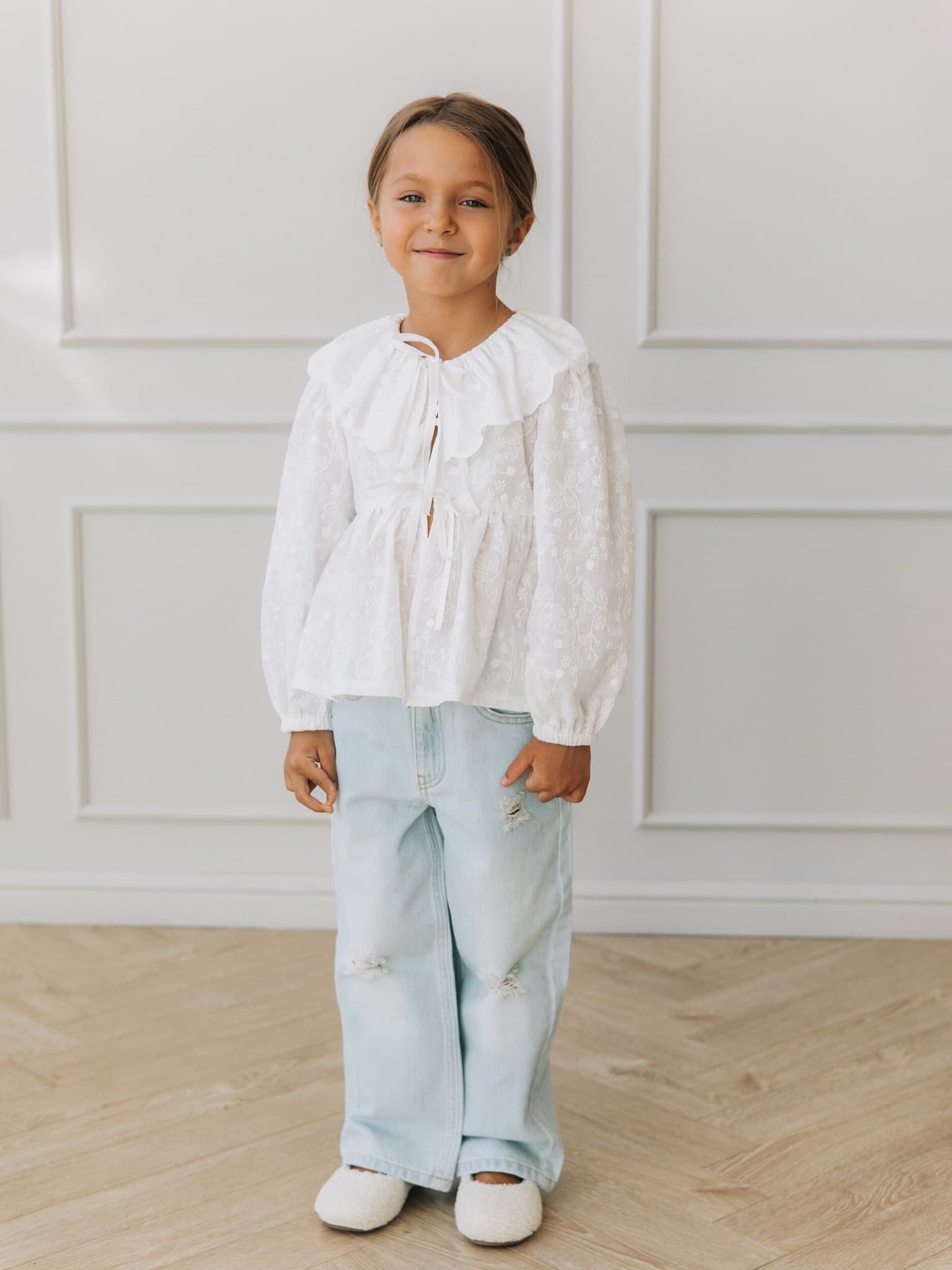 Блузка из шитья "Мия", Молоко