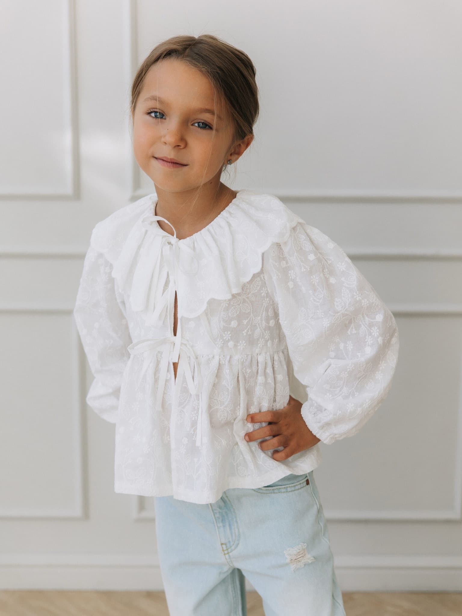 Блузка из шитья "Мия", Молоко