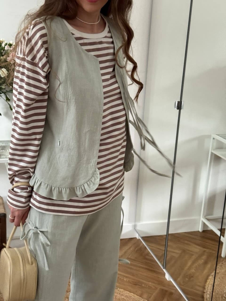 Лонгслив в полоску, Кофе