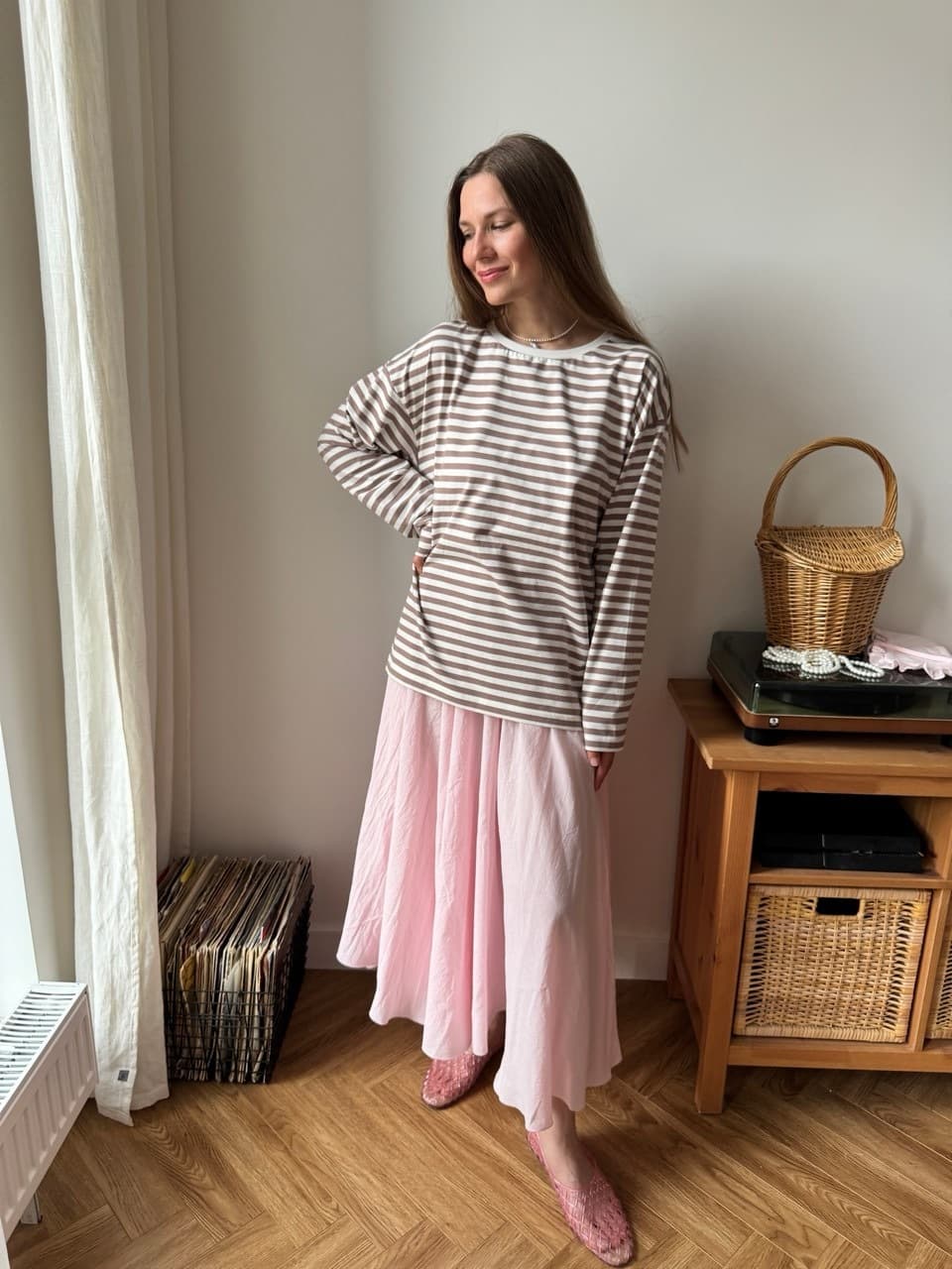 Лонгслив в полоску, Кофе