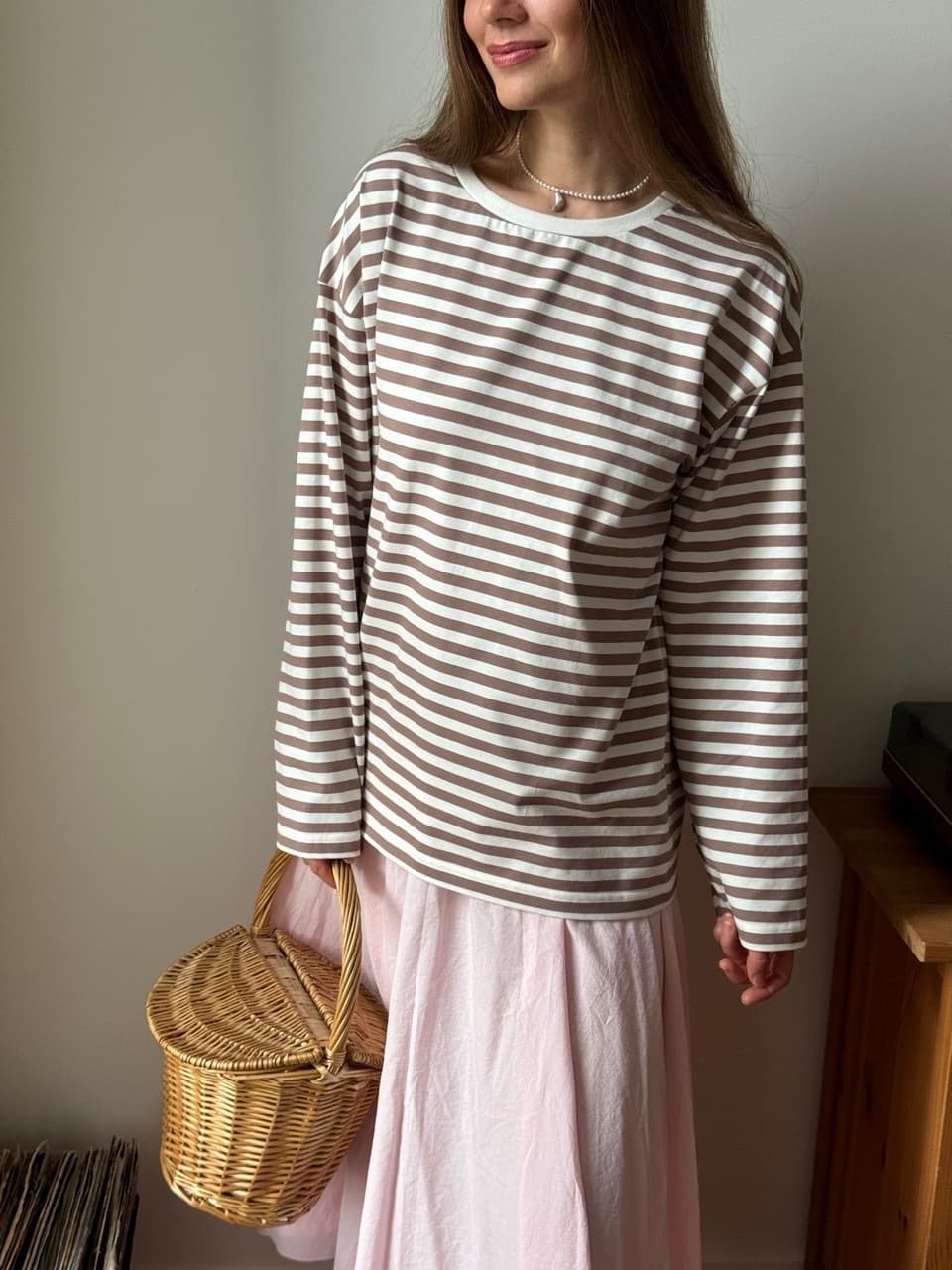 Лонгслив в полоску, Кофе