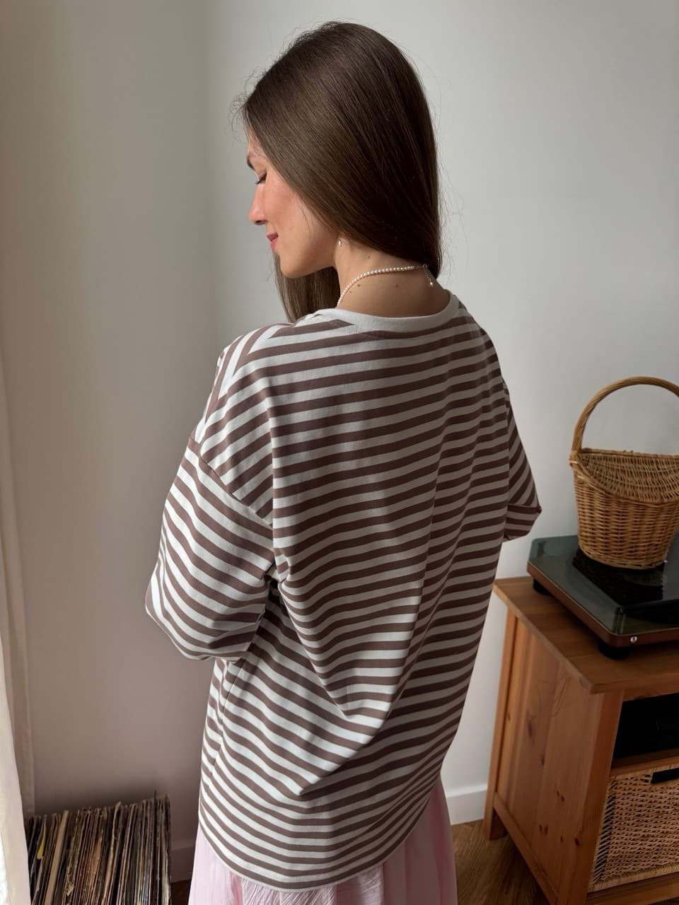 Лонгслив в полоску, Кофе