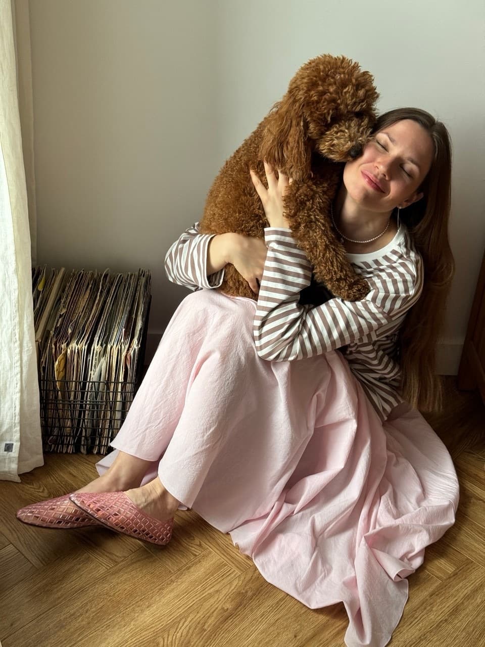 Лонгслив в полоску, Кофе