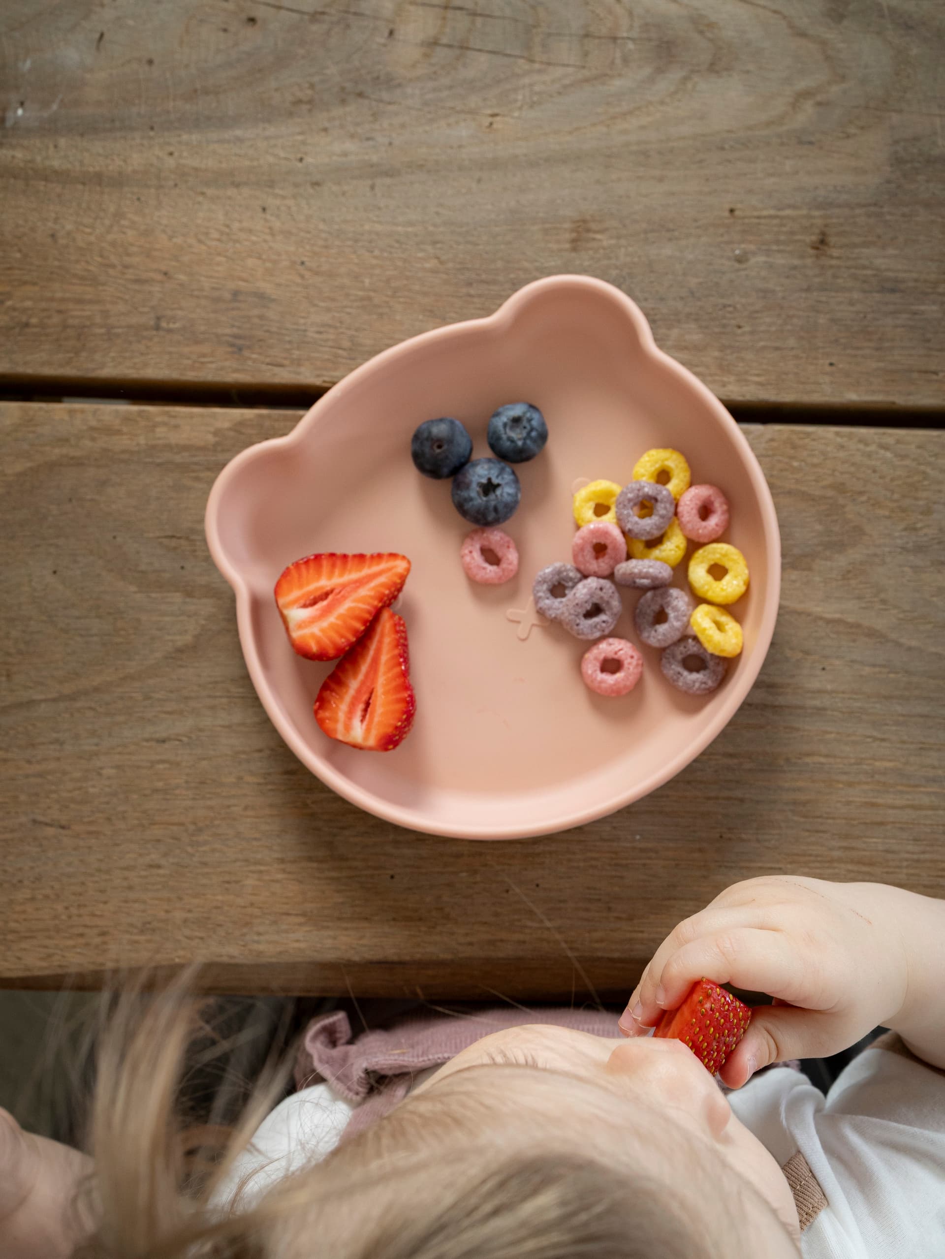 Силиконовая тарелка на присоске 400 мл Мишка, Cotton candy