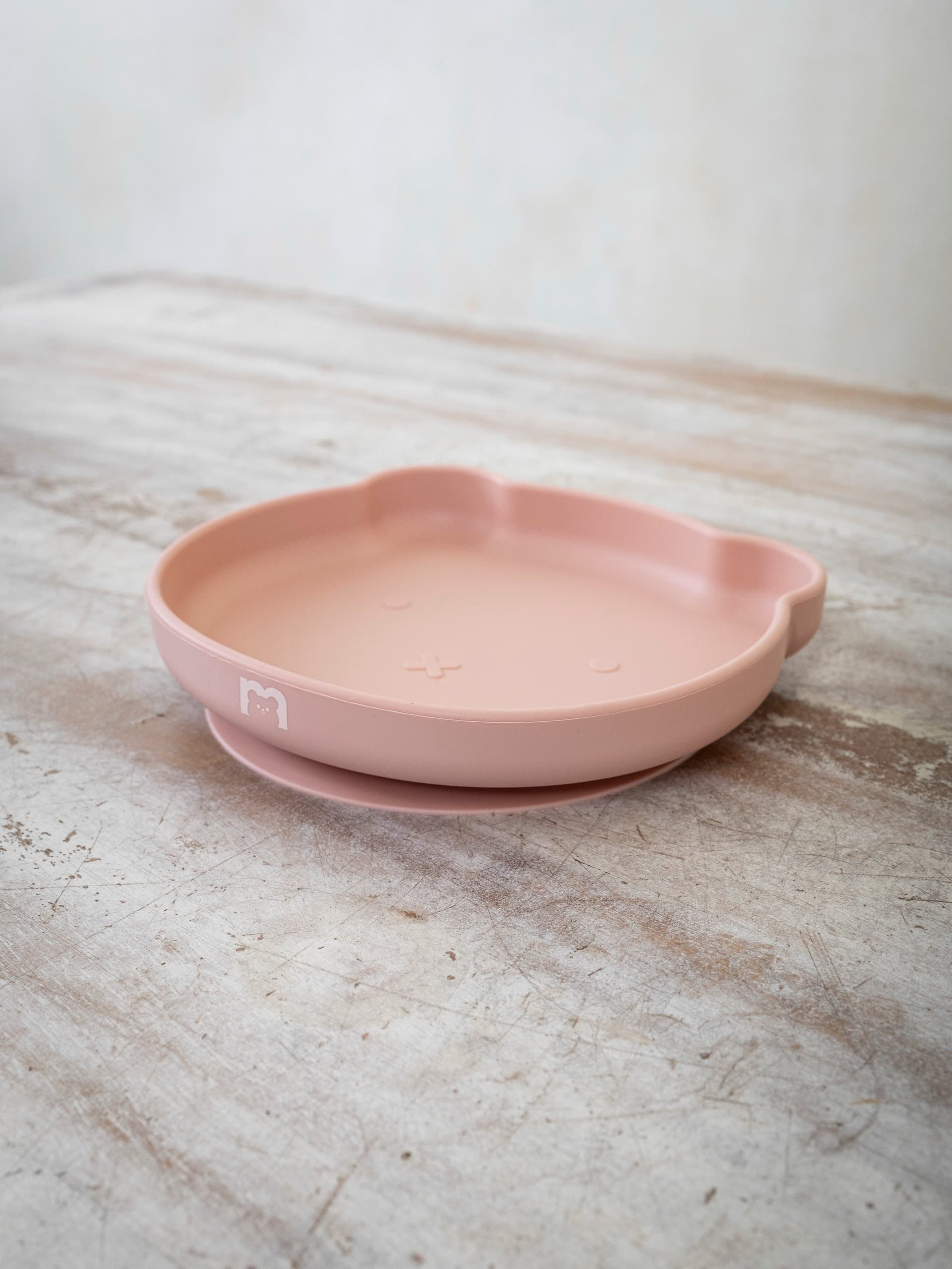 Силиконовая тарелка на присоске 400 мл Мишка, Cotton candy