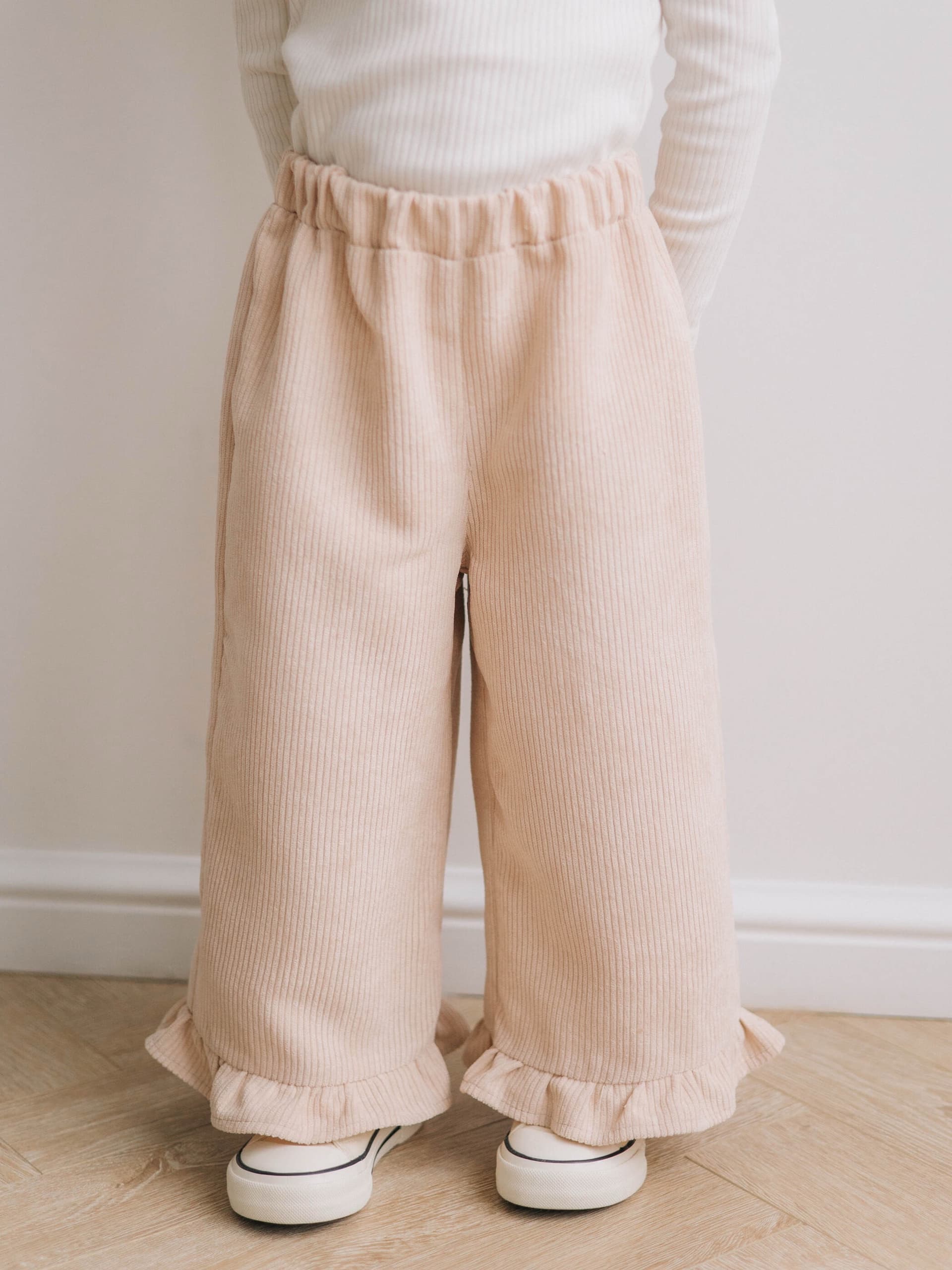 Вельветовые брюки с рюшками, Милк