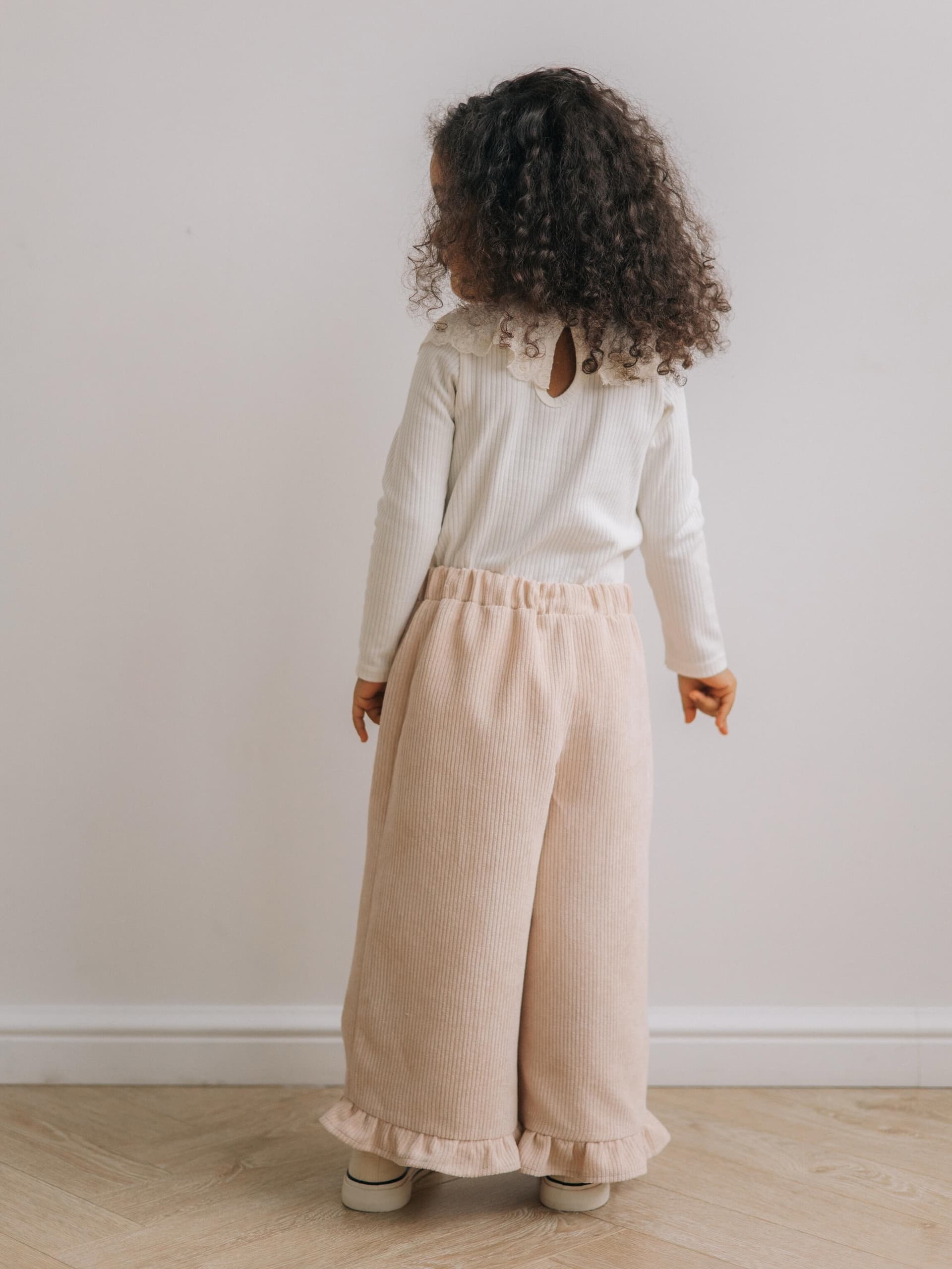 Вельветовые брюки с рюшками, Милк