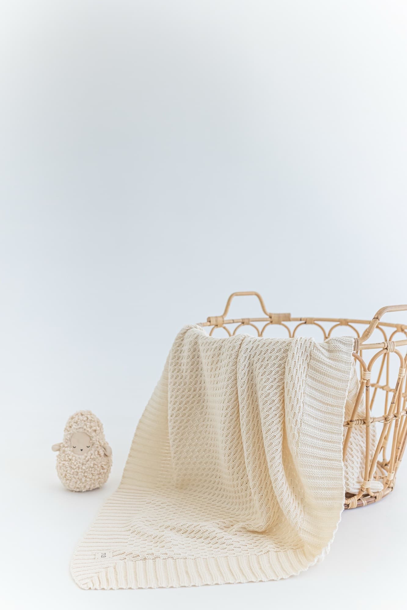 Плед мун из 100% хлопка, Молочный