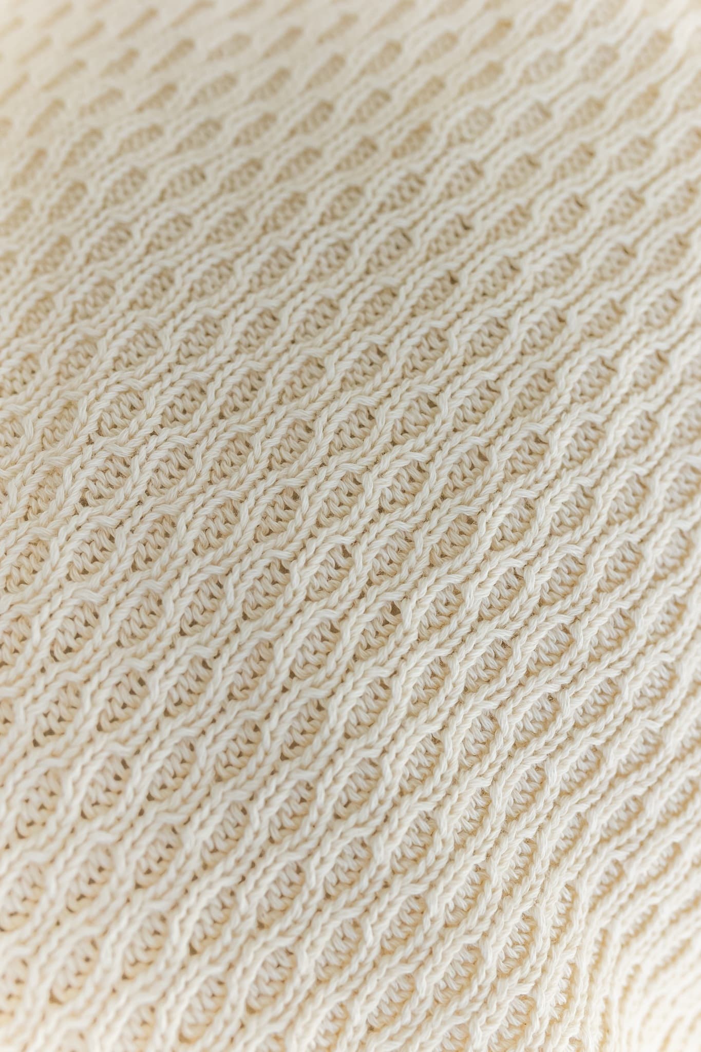 Плед мун из 100% хлопка, Молочный