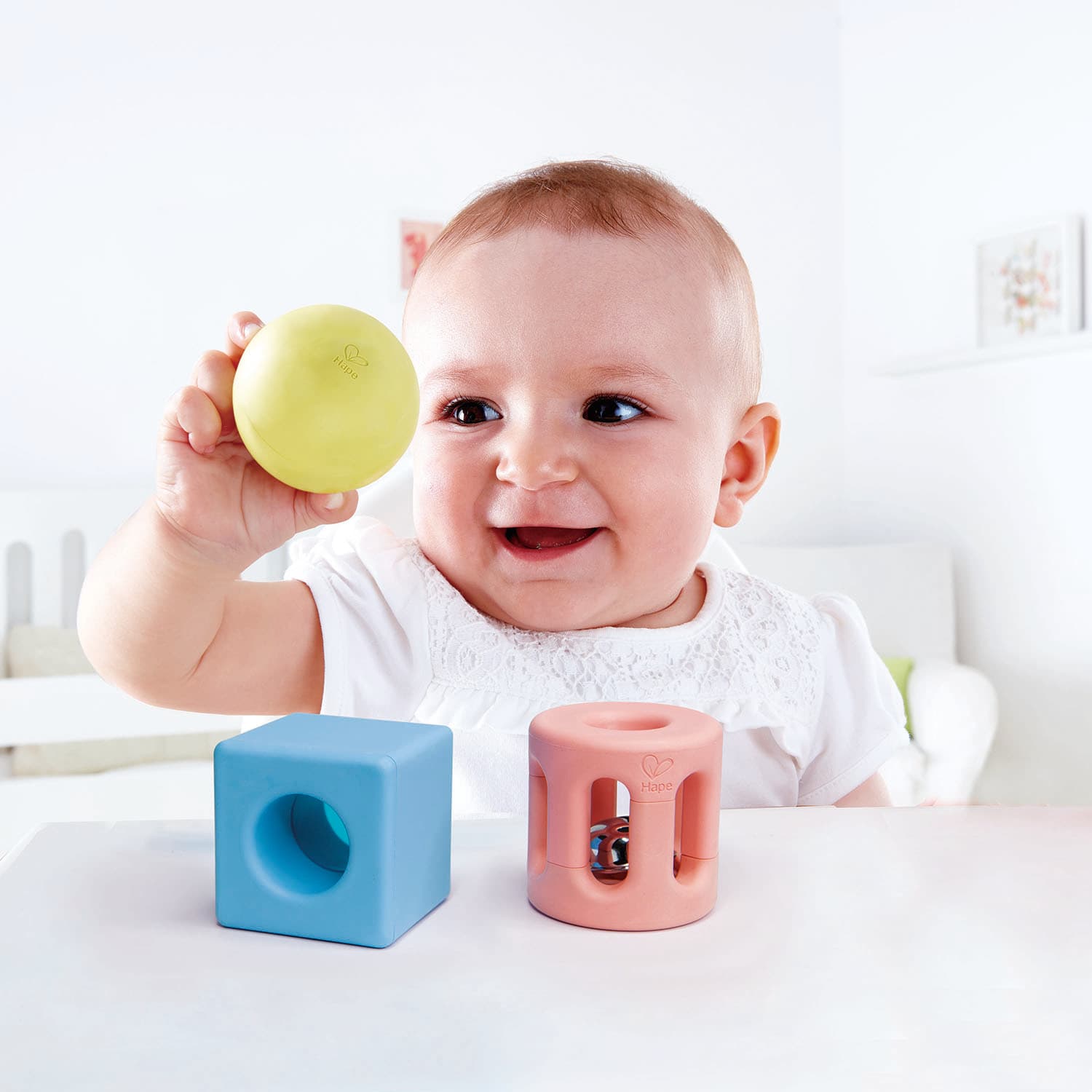 Игрушка для малышей конструктор - погремушка "Улыбка", 3 предмета