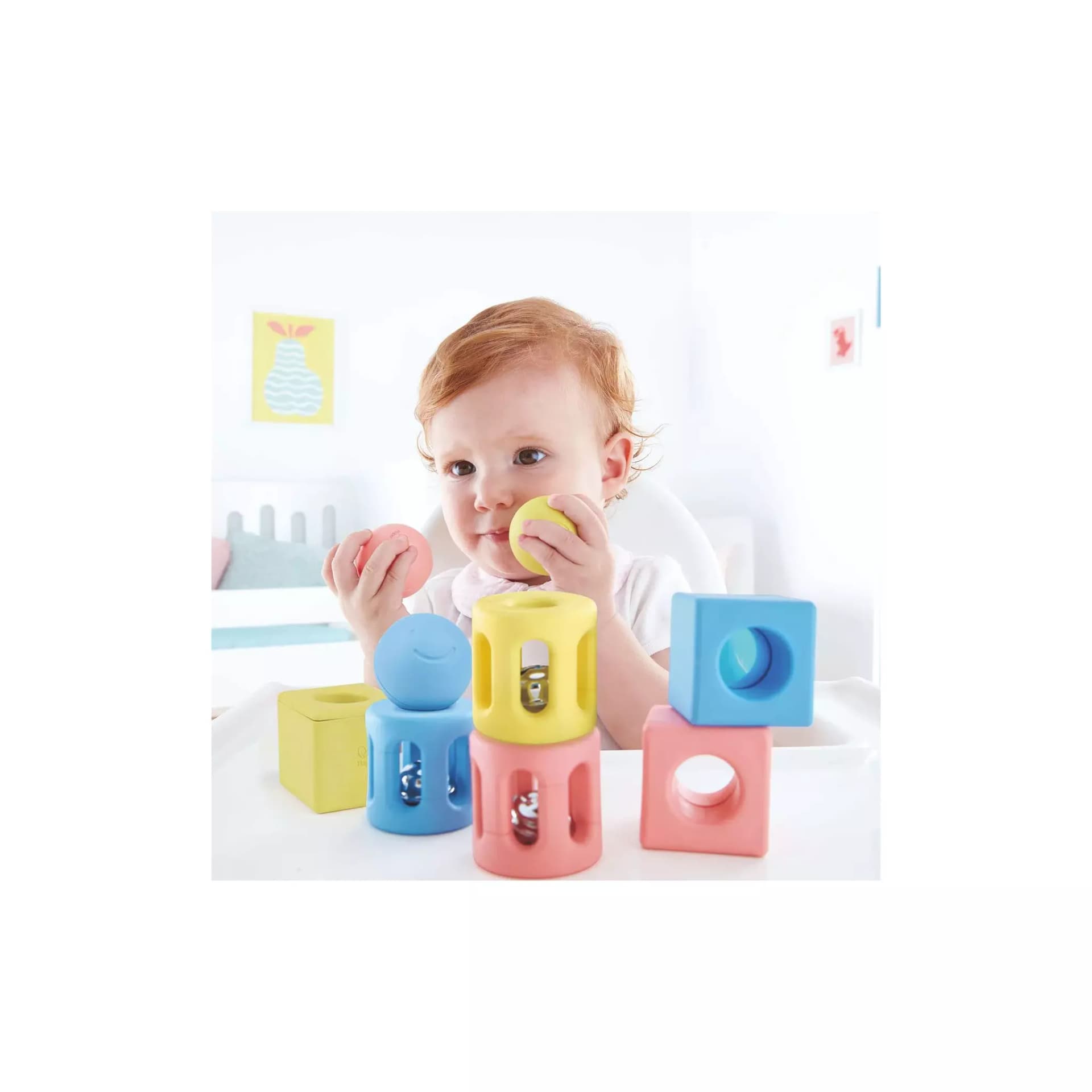 Игрушка для малышей конструктор - погремушка "Улыбка", 9 предметов