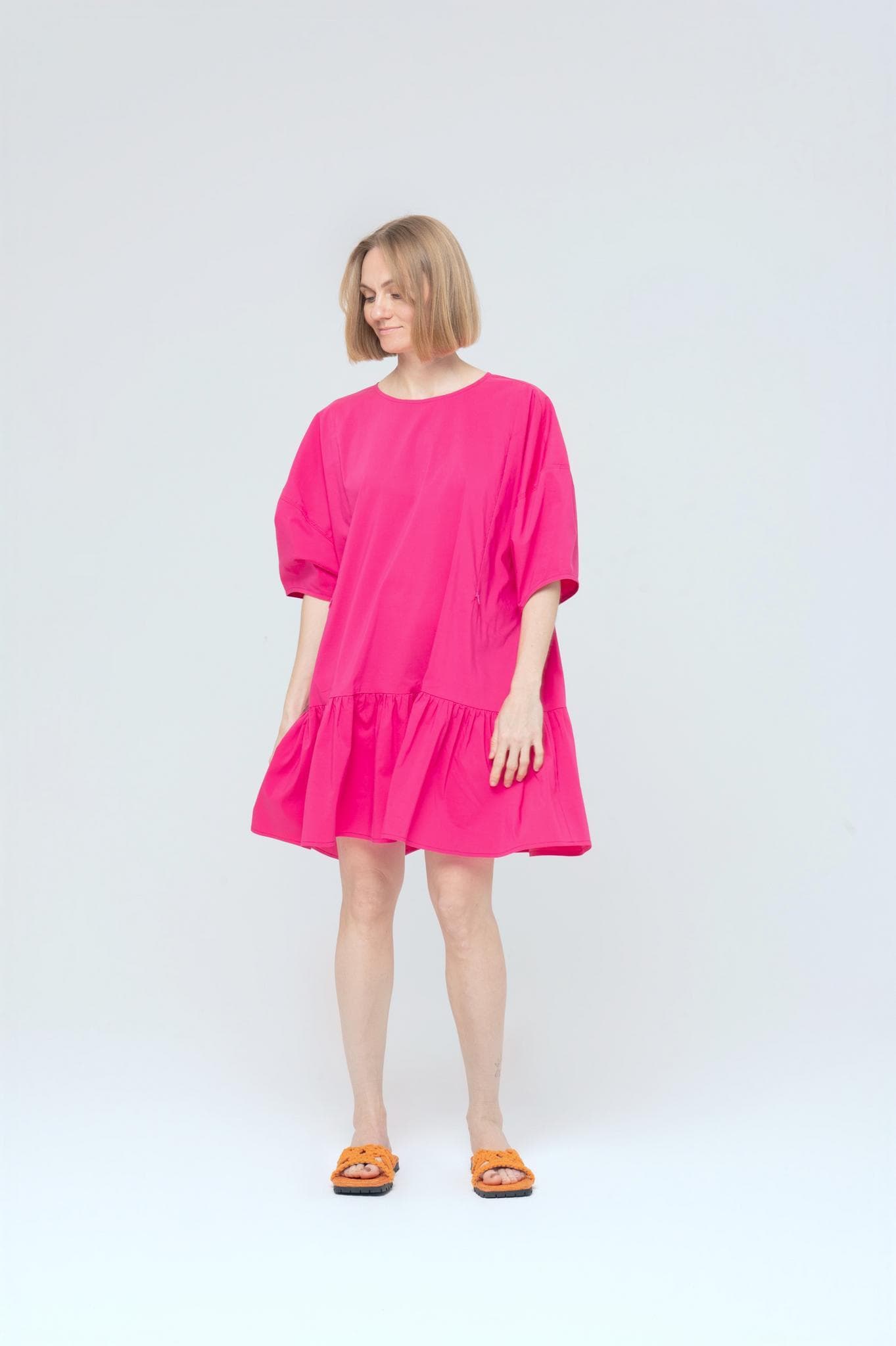 Платье колокольчик, Фуксия