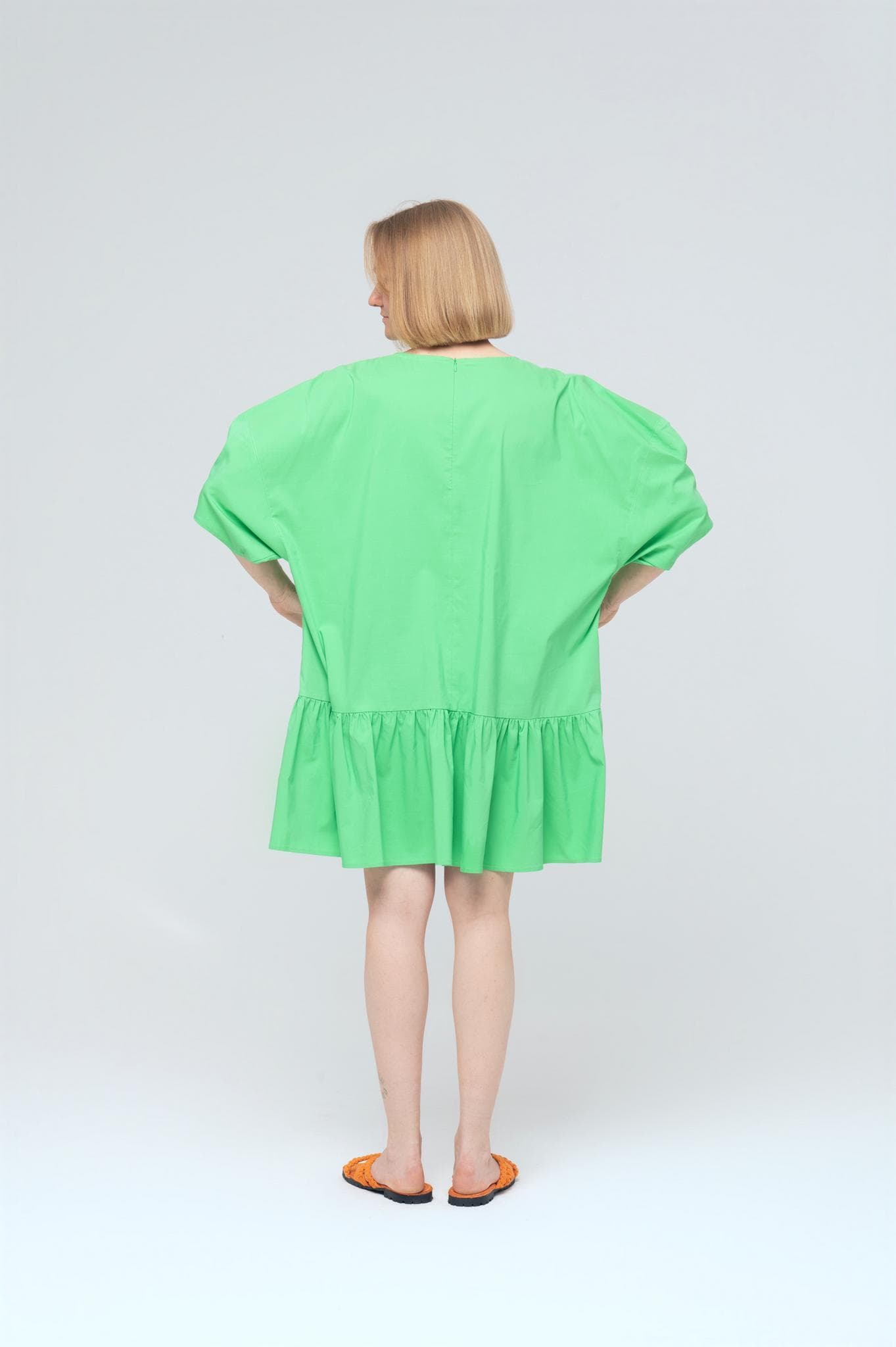 Платье колокольчик, Зеленый