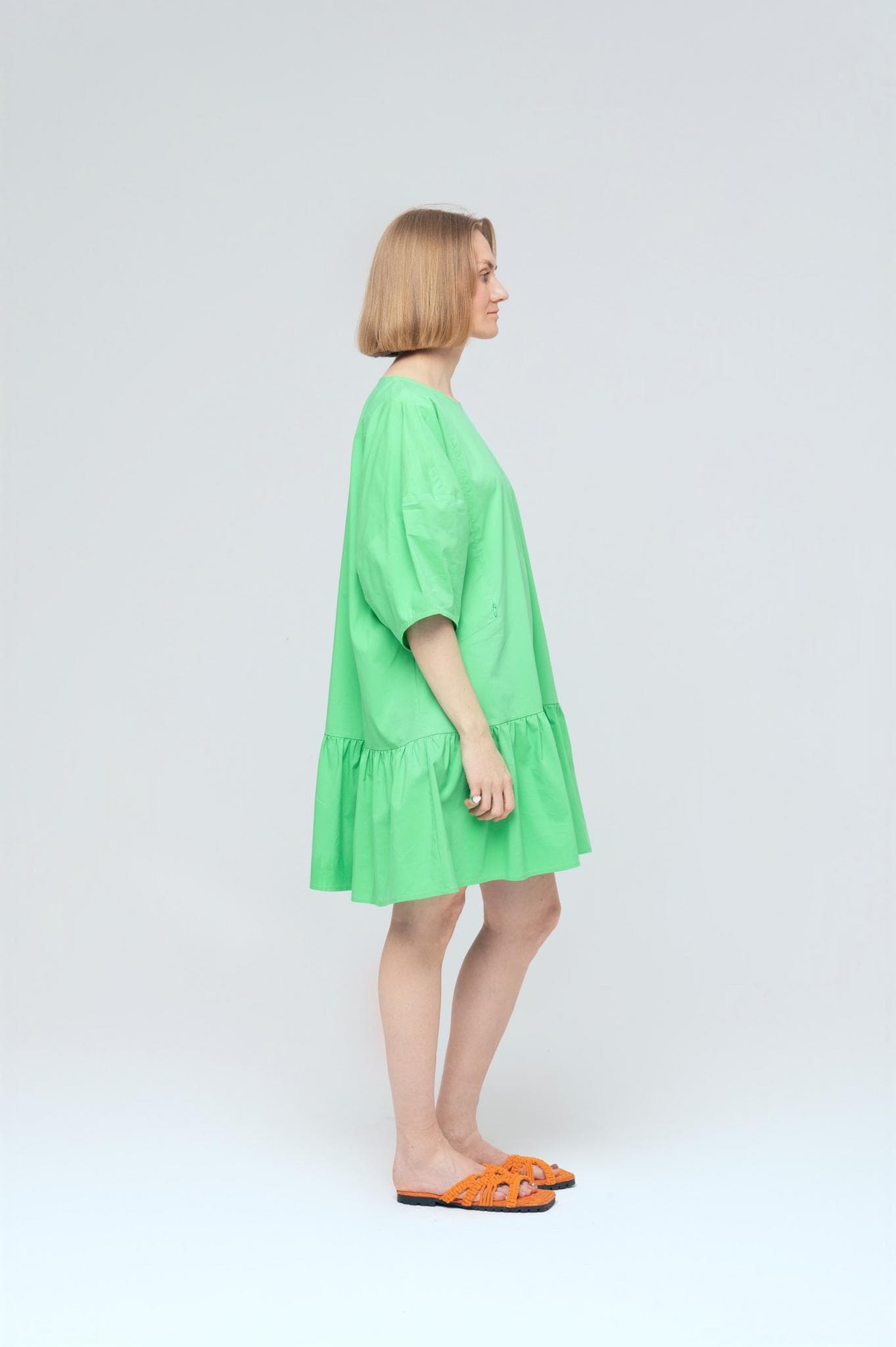 Платье колокольчик, Зеленый