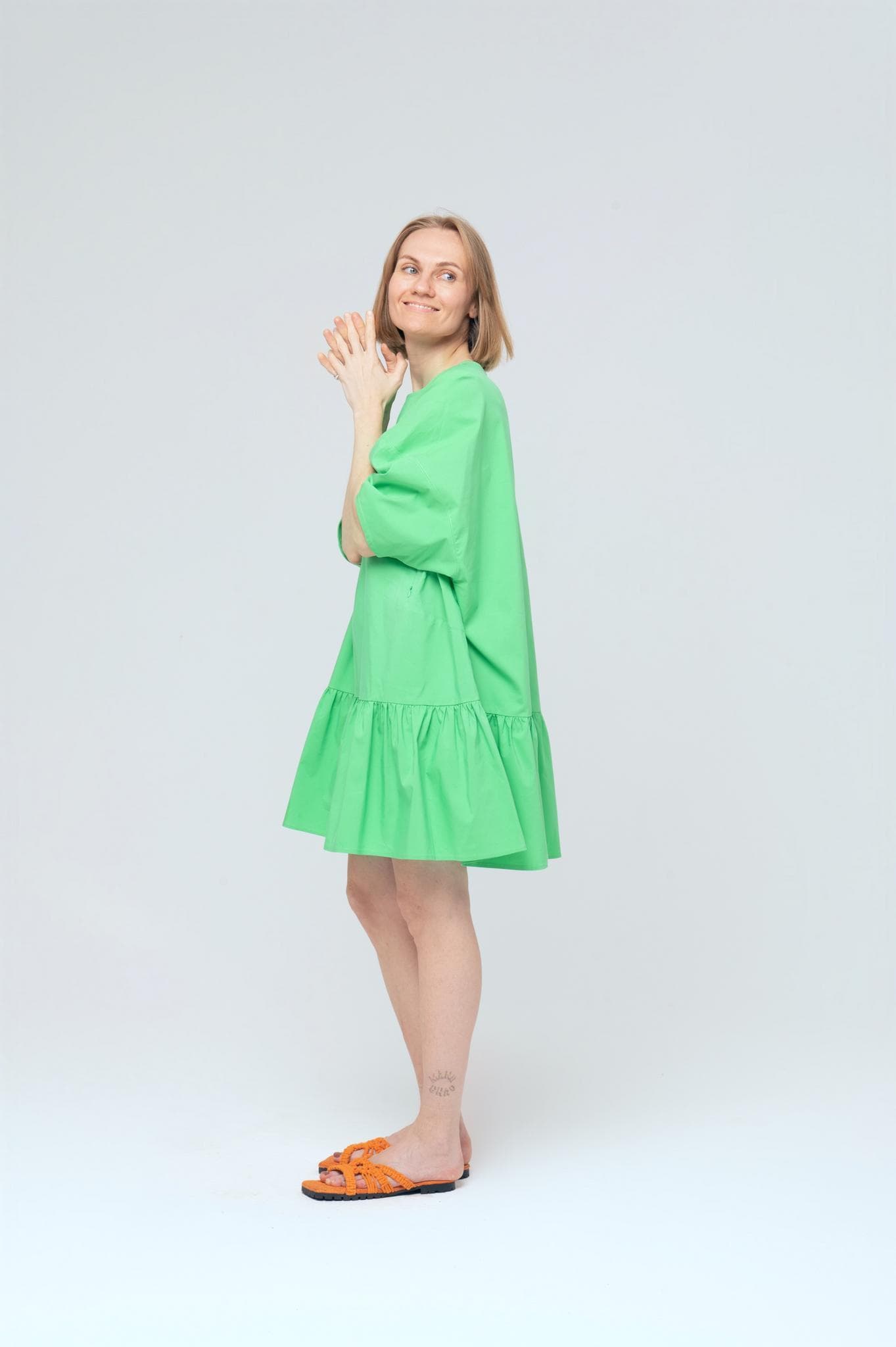 Платье колокольчик, Зеленый