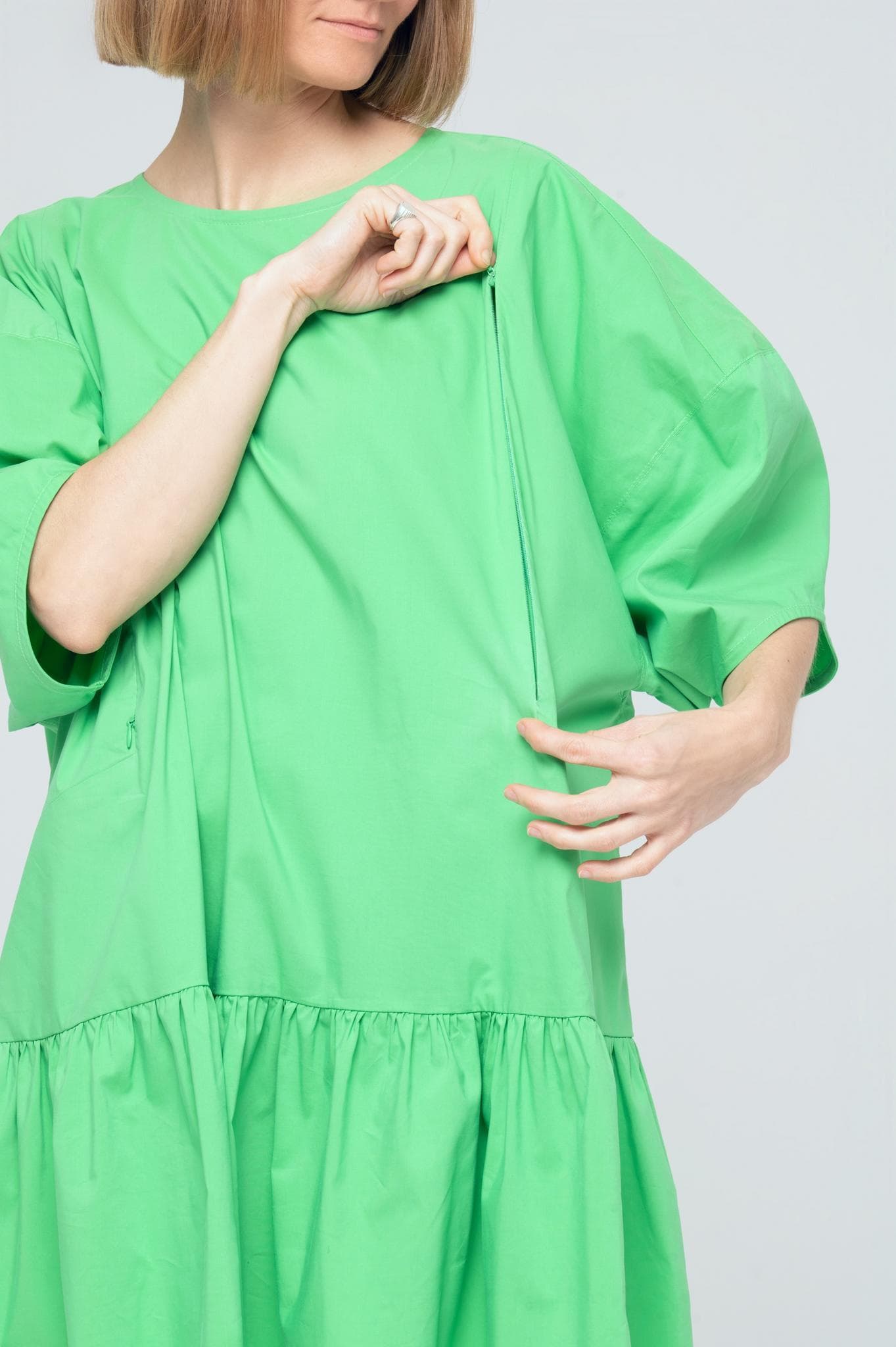 Платье колокольчик, Зеленый