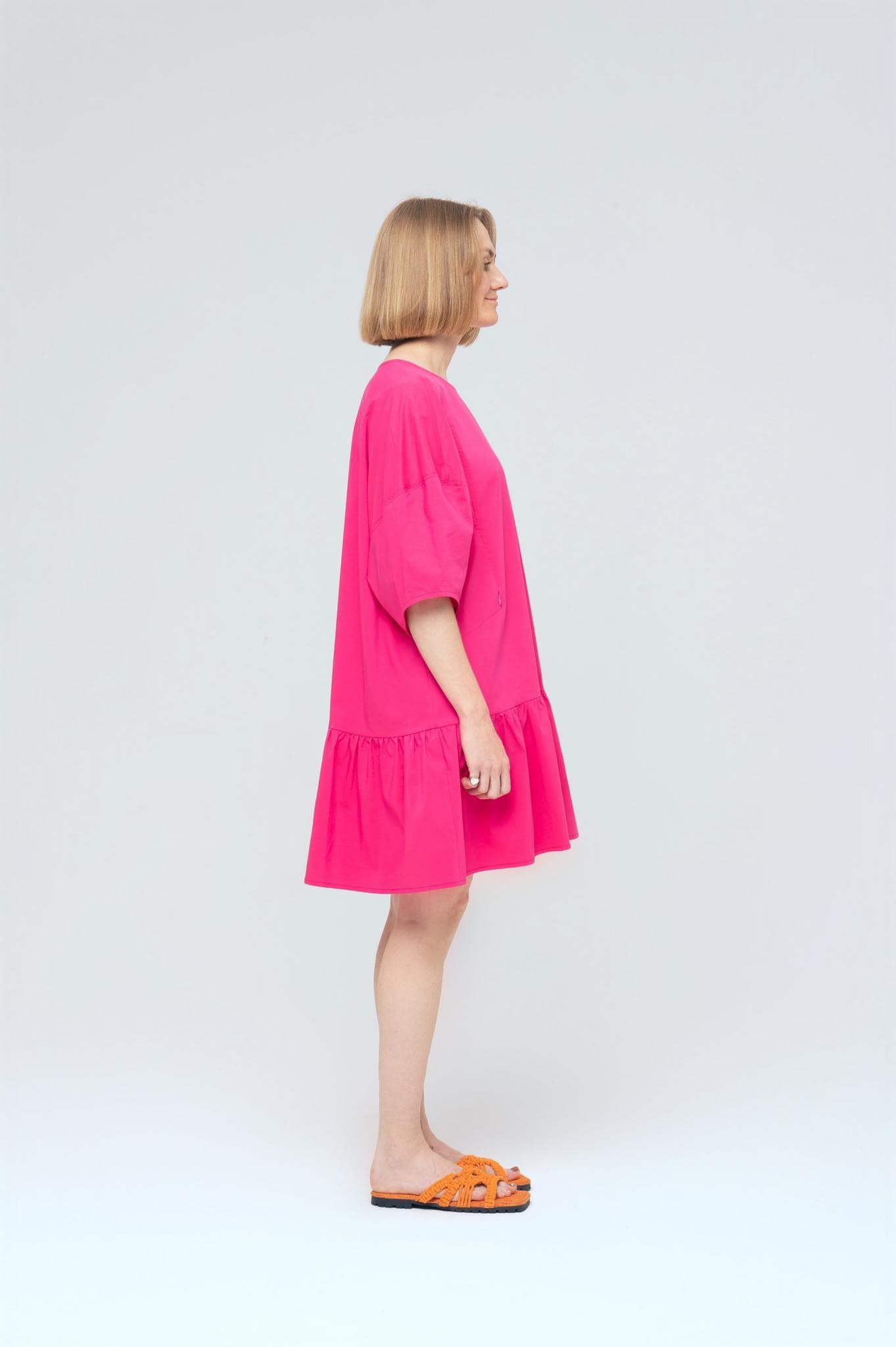 Платье колокольчик, Фуксия