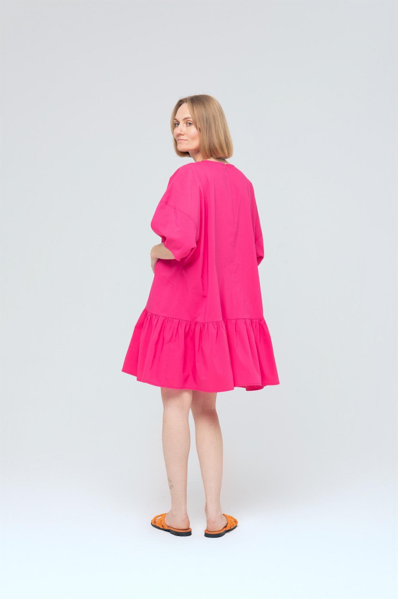 Платье колокольчик, Фуксия