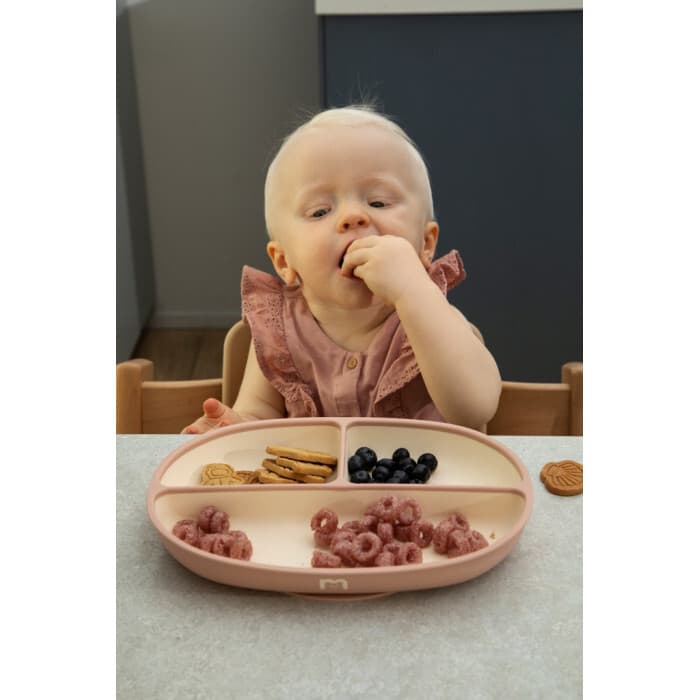 Силиконовая тарелка секционная на присоске 560мл. Cotton candy