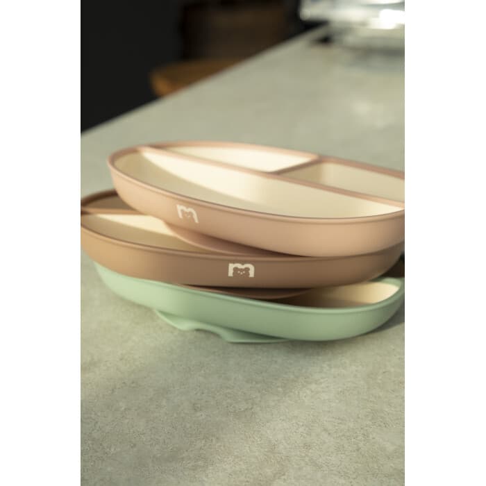 Силиконовая тарелка секционная на присоске 560мл. Cotton candy