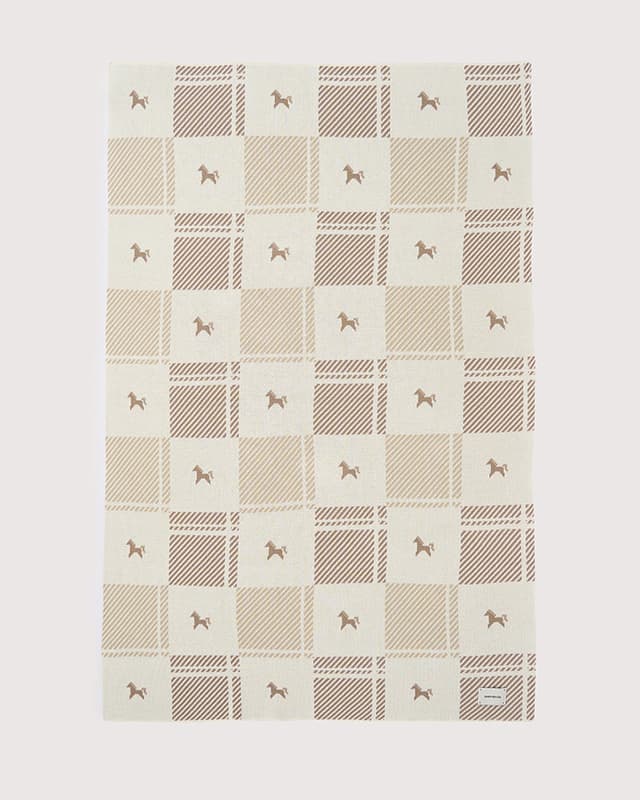 Плед детский с лошадками Кремовый, 100% хлопок