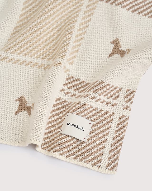 Плед детский с лошадками Кремовый, 100% хлопок