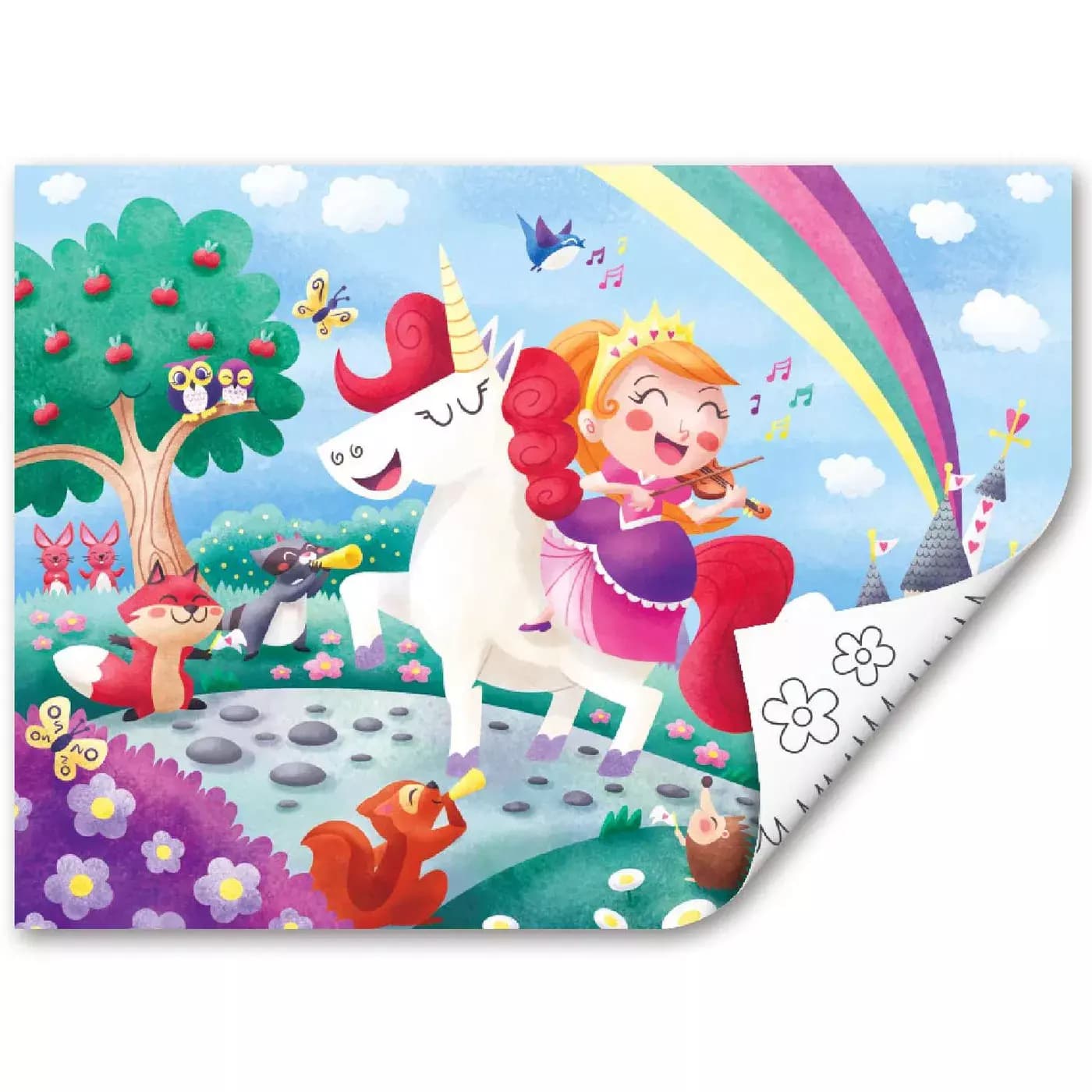 Пазл для детей "Единорог и принцесса - вместе навсегда", 2в1, серия "Умняша"