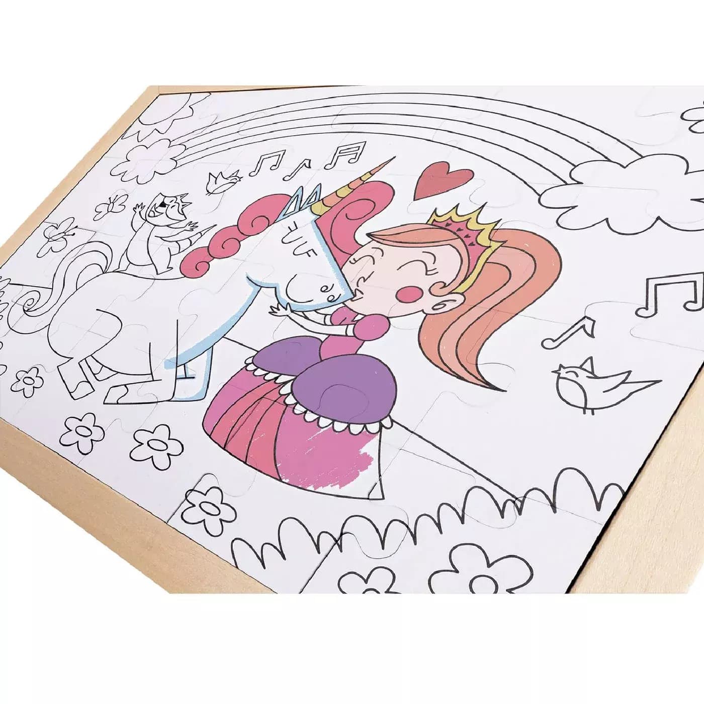 Пазл для детей "Единорог и принцесса - вместе навсегда", 2в1, серия "Умняша"