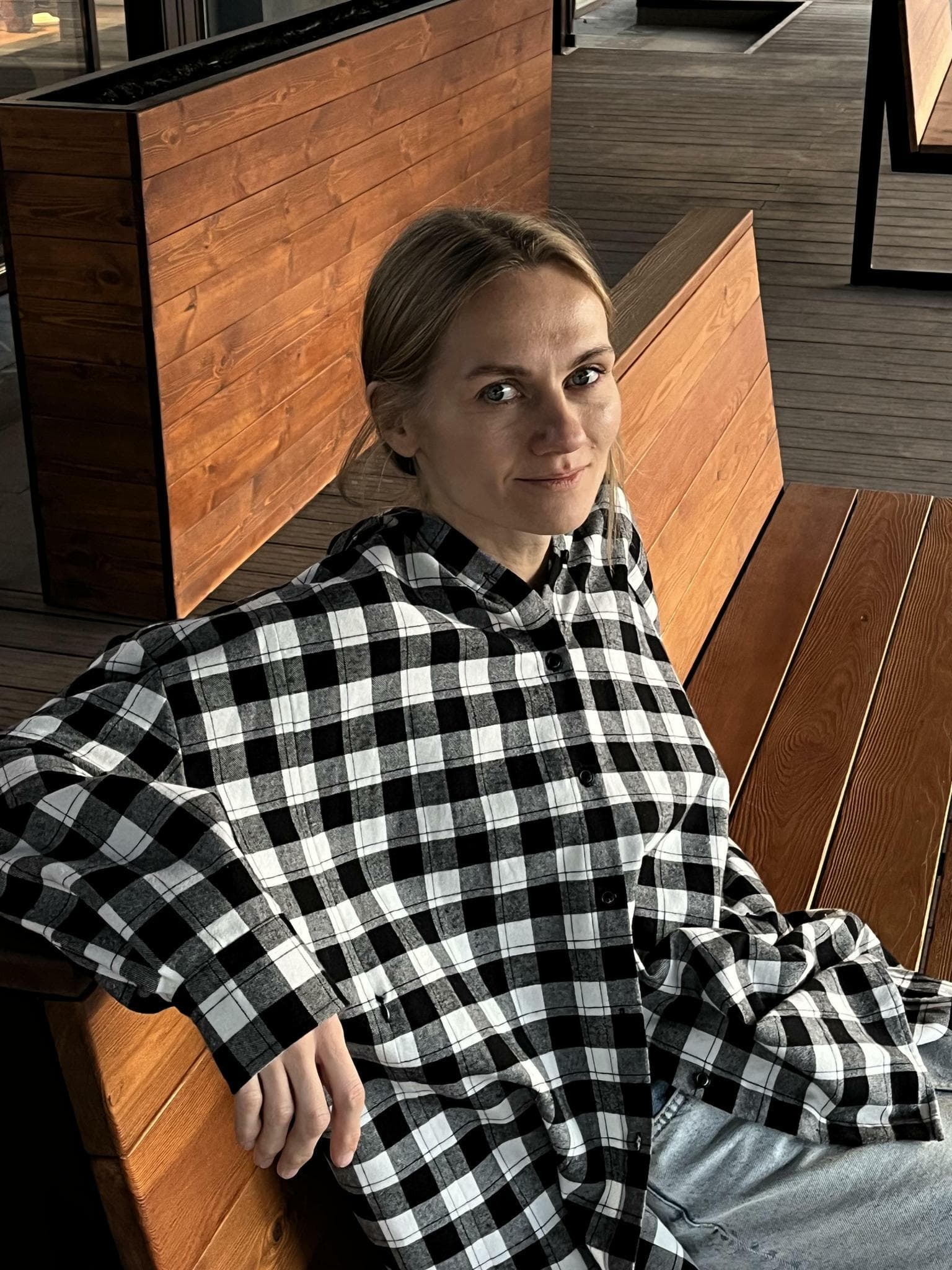 Рубашка клетка черно-белая