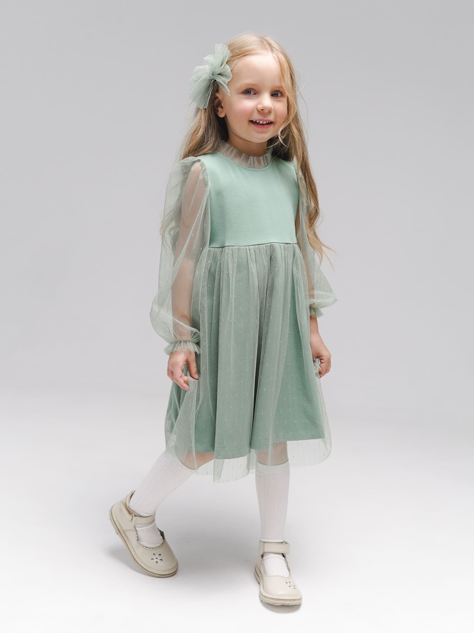 Наряд с длинным рукавом и юбкой из фатина "Мелисса"