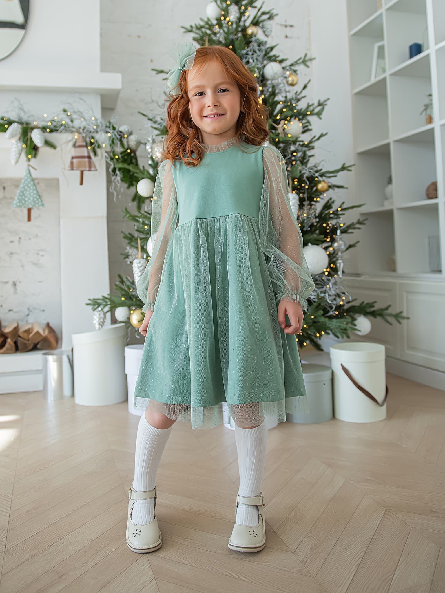 Наряд с длинным рукавом и юбкой из фатина "Мелисса"