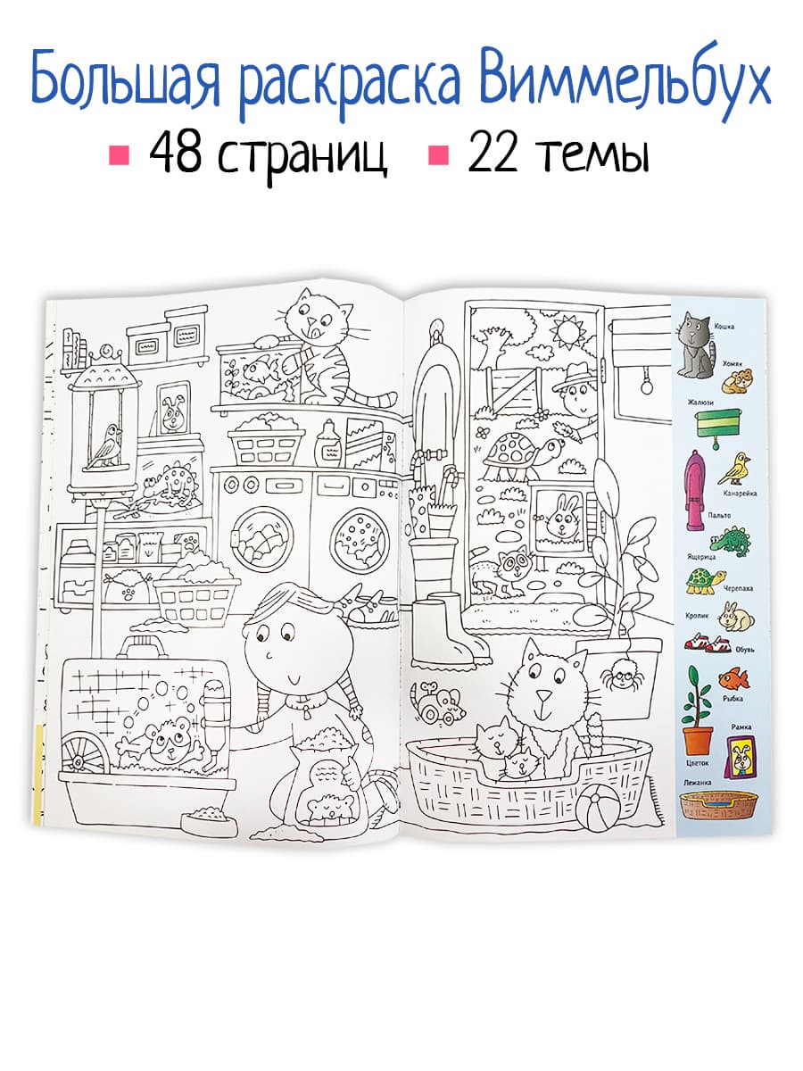 Книга раскраска 300 слов. Найди и раскрась 5+