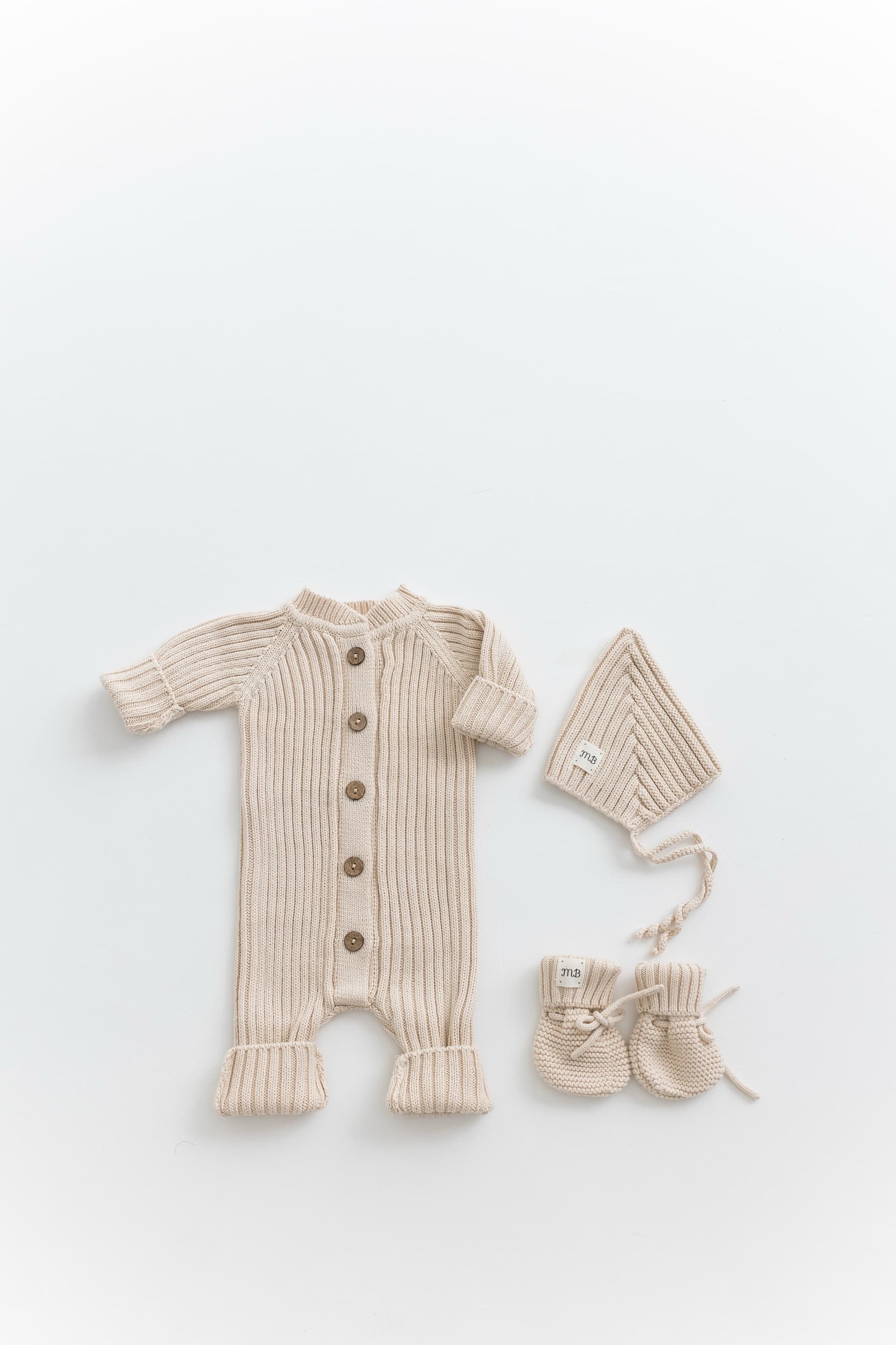 Комплект 3в1 лапша из 100% хлопка Бежевый