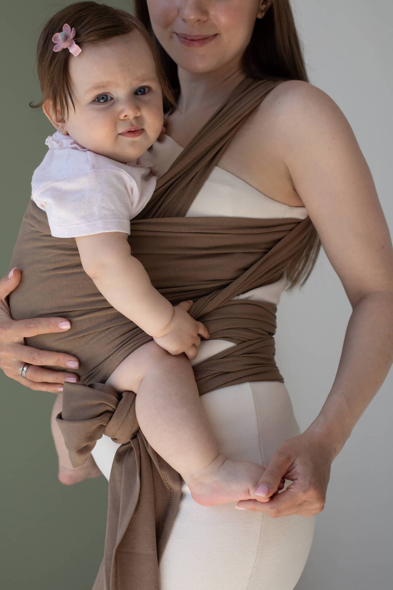 Трикотажный слинг-шарф, цвет кофе