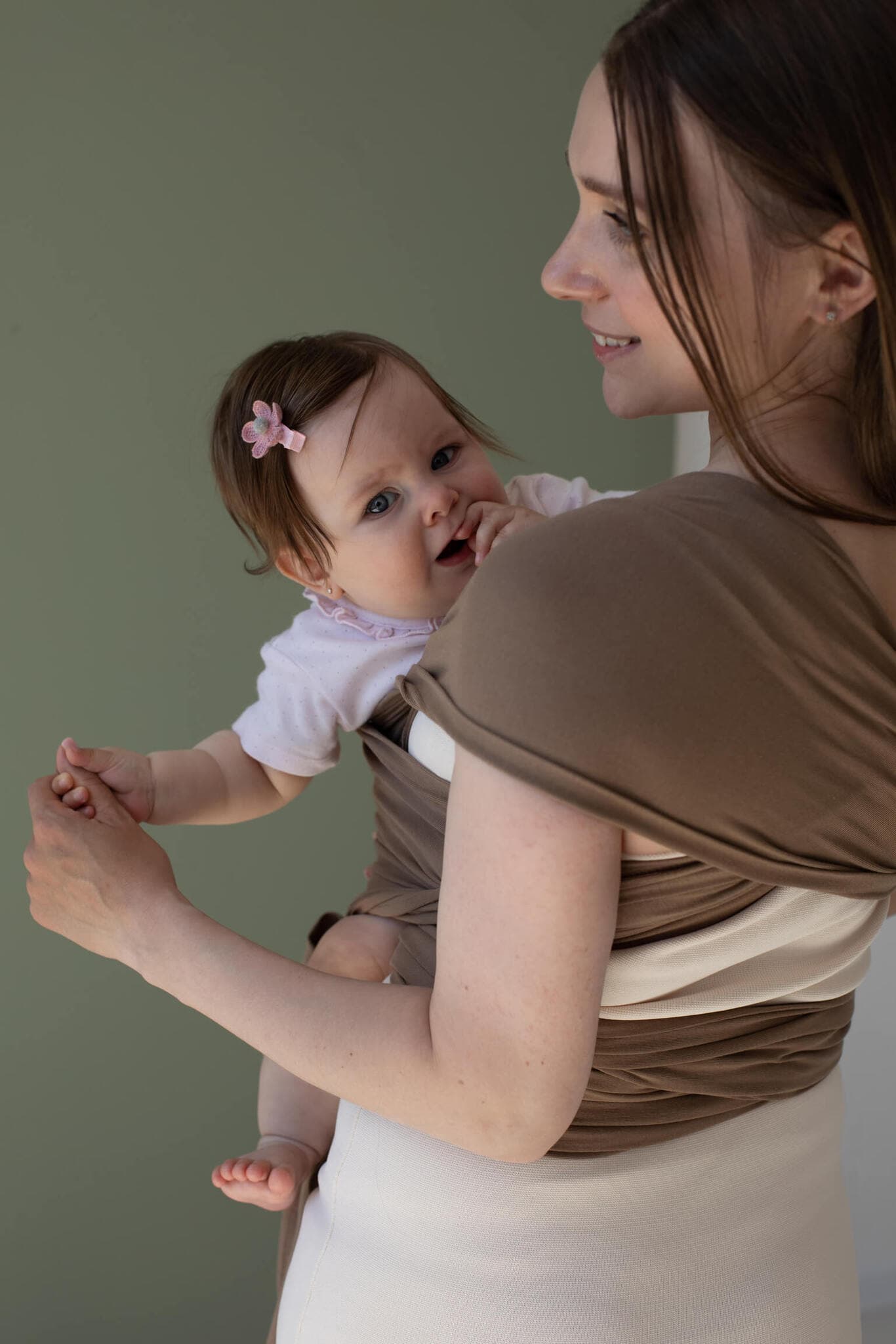 Трикотажный слинг-шарф, цвет кофе