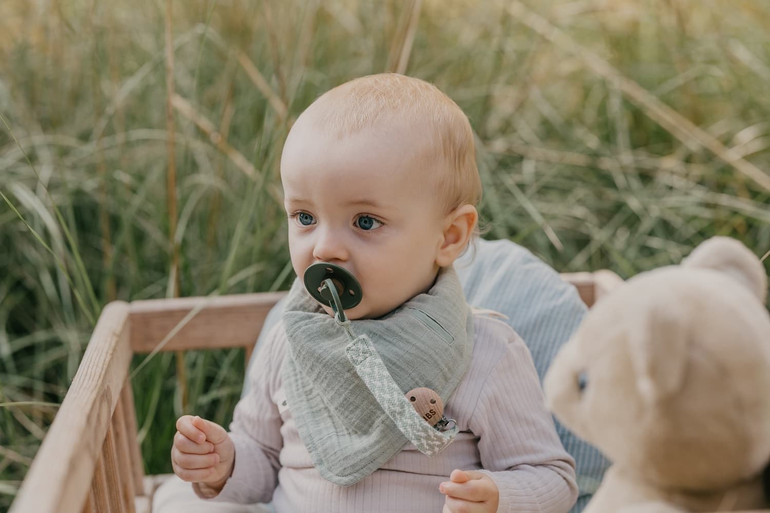 Держатель для пустышки BIBS - Baby Blue/Ivory