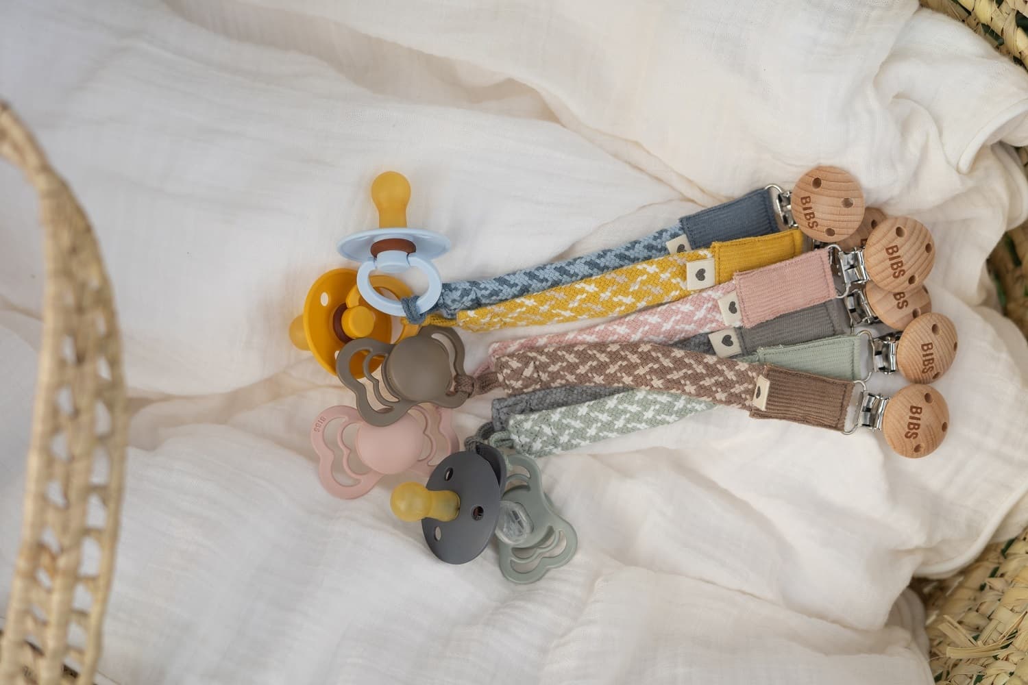 Держатель для пустышки BIBS - Baby Blue/Ivory