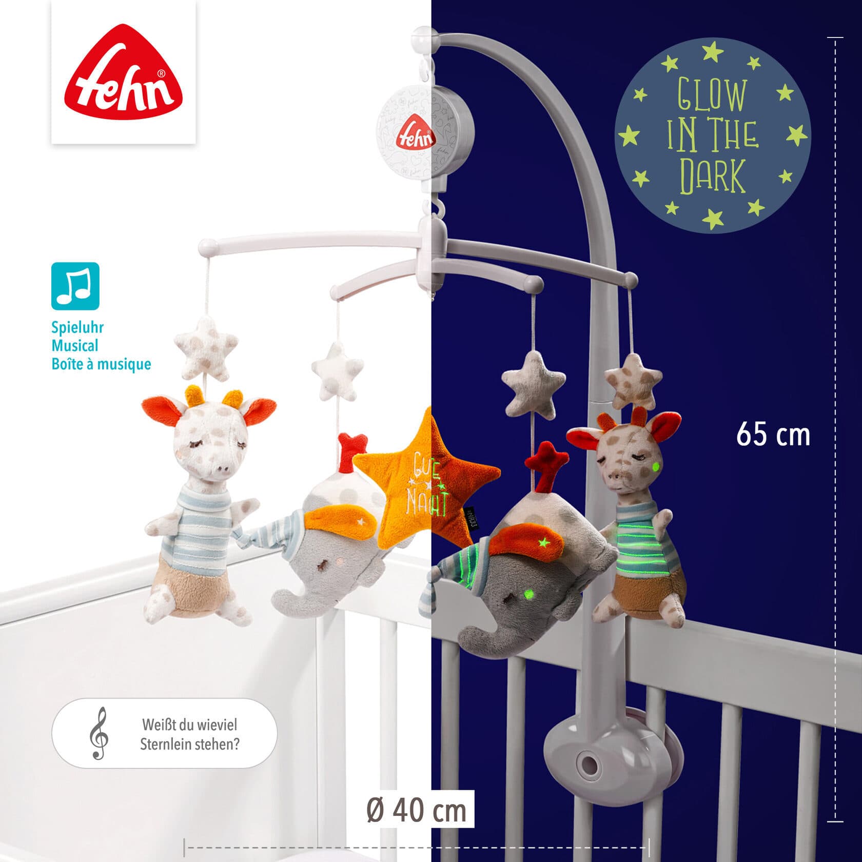 Музыкальный мобиль Спокойной ночи, светящийся в темноте