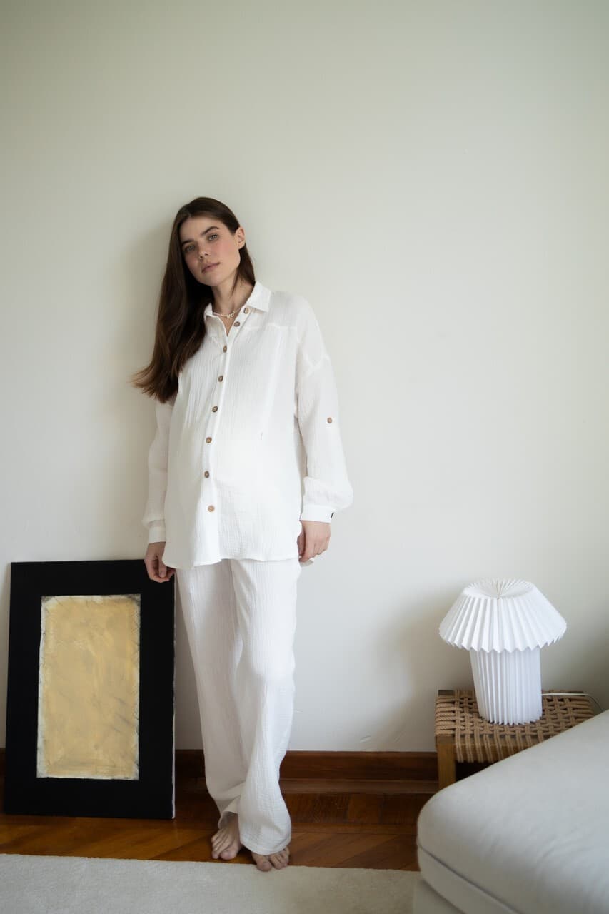 Брюки из муслина для беременных, Айвори