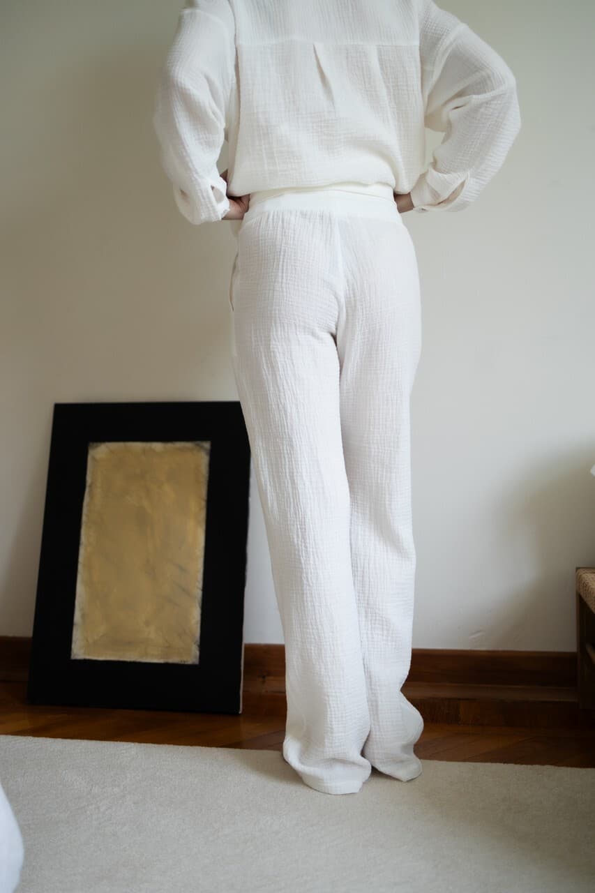 Брюки из муслина для беременных, Айвори