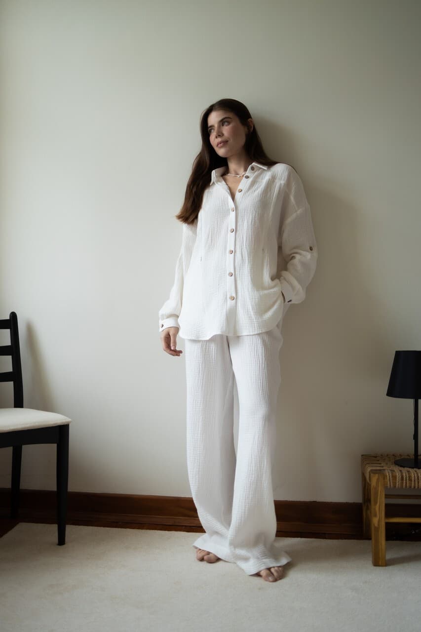 Брюки из муслина для беременных, Айвори