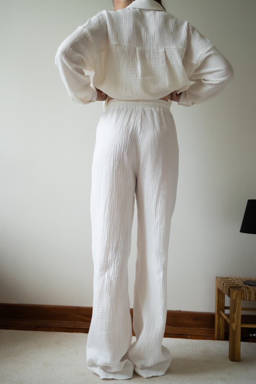 Брюки из муслина для беременных, Айвори