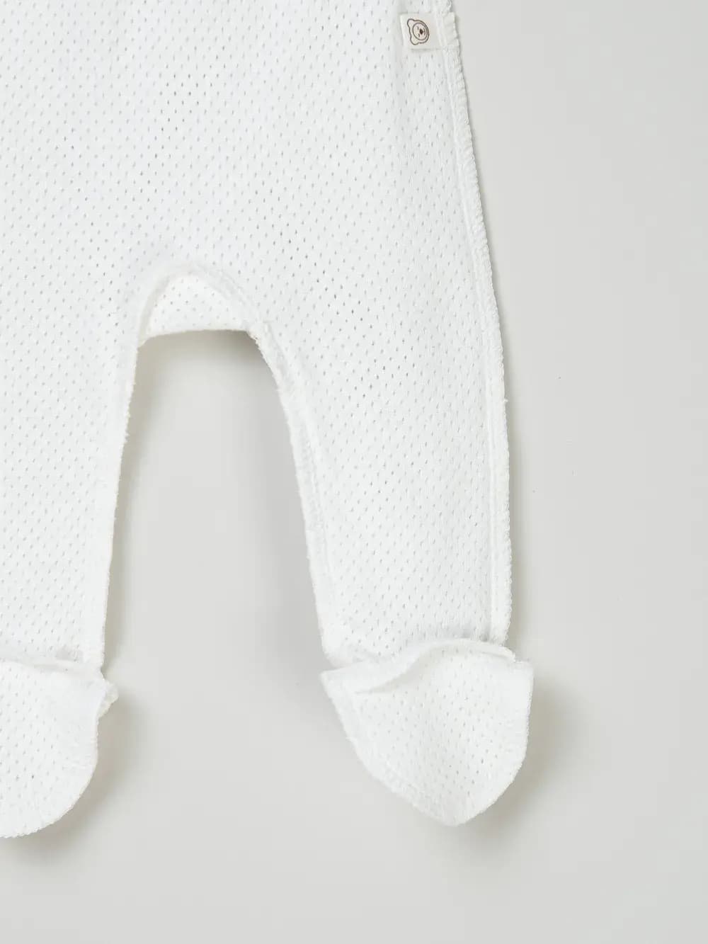 Ползунки с закрытой ножкой "Молоко" из ажурного хлопка