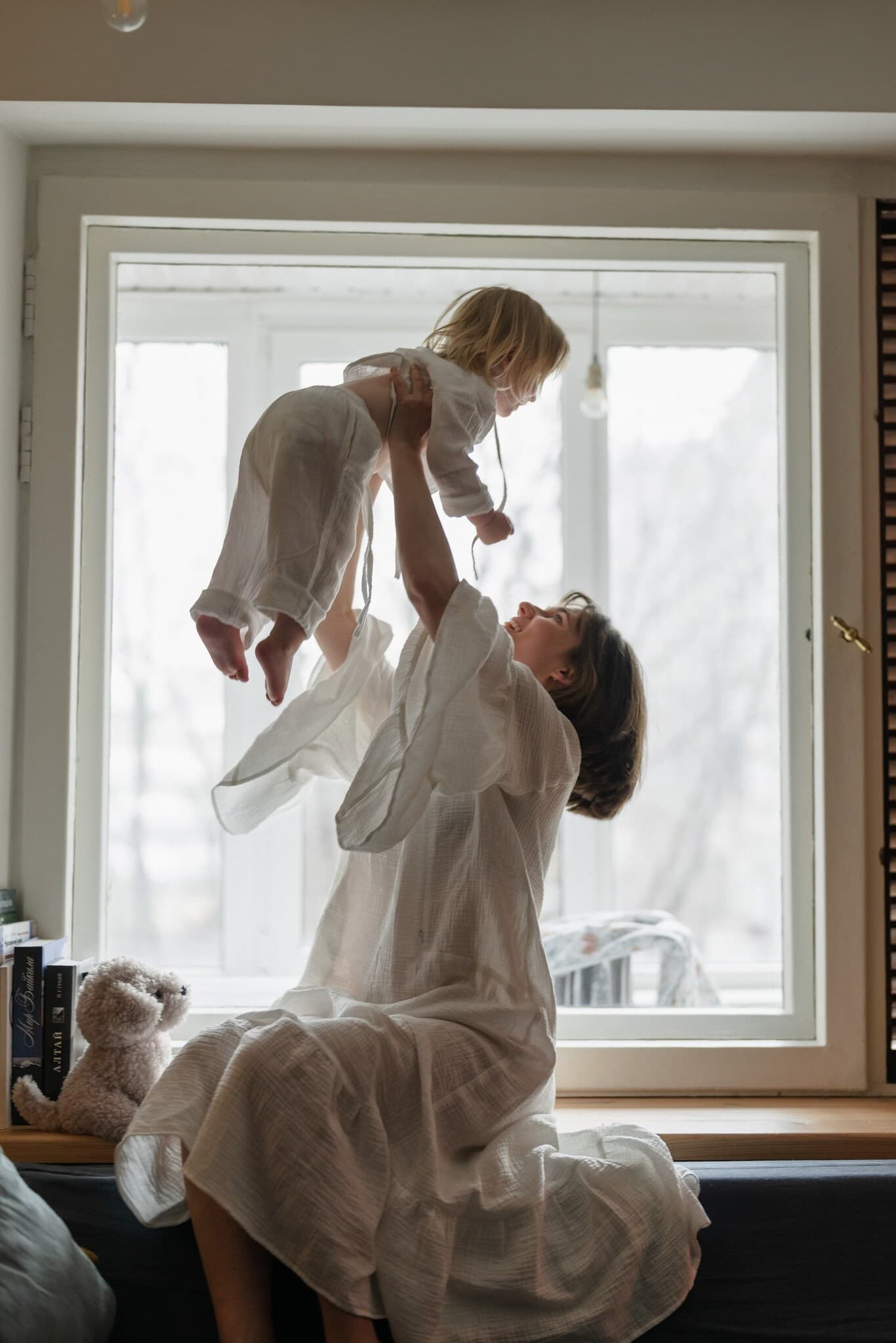 Платье муслиновое с воланами, Белый