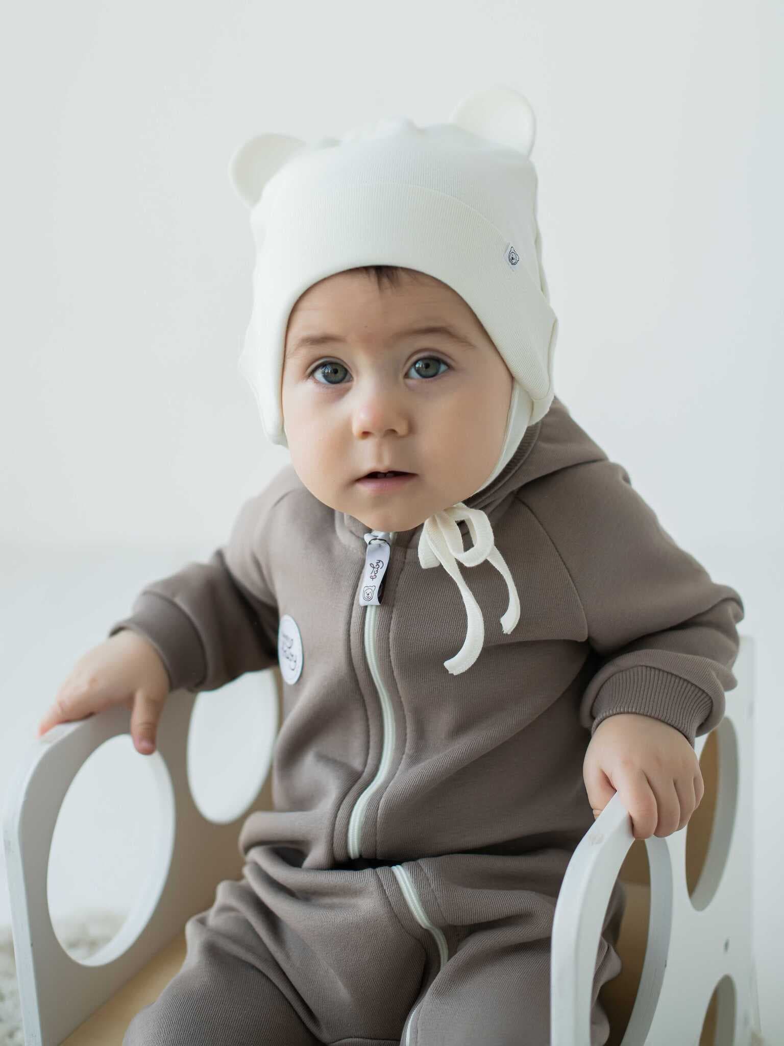 Шапка трикотажная двухслойная "Молоко"