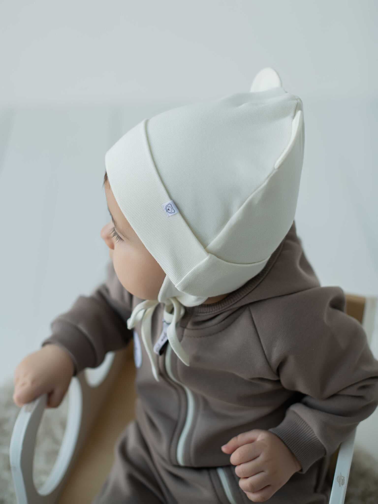 Шапка трикотажная двухслойная "Молоко"